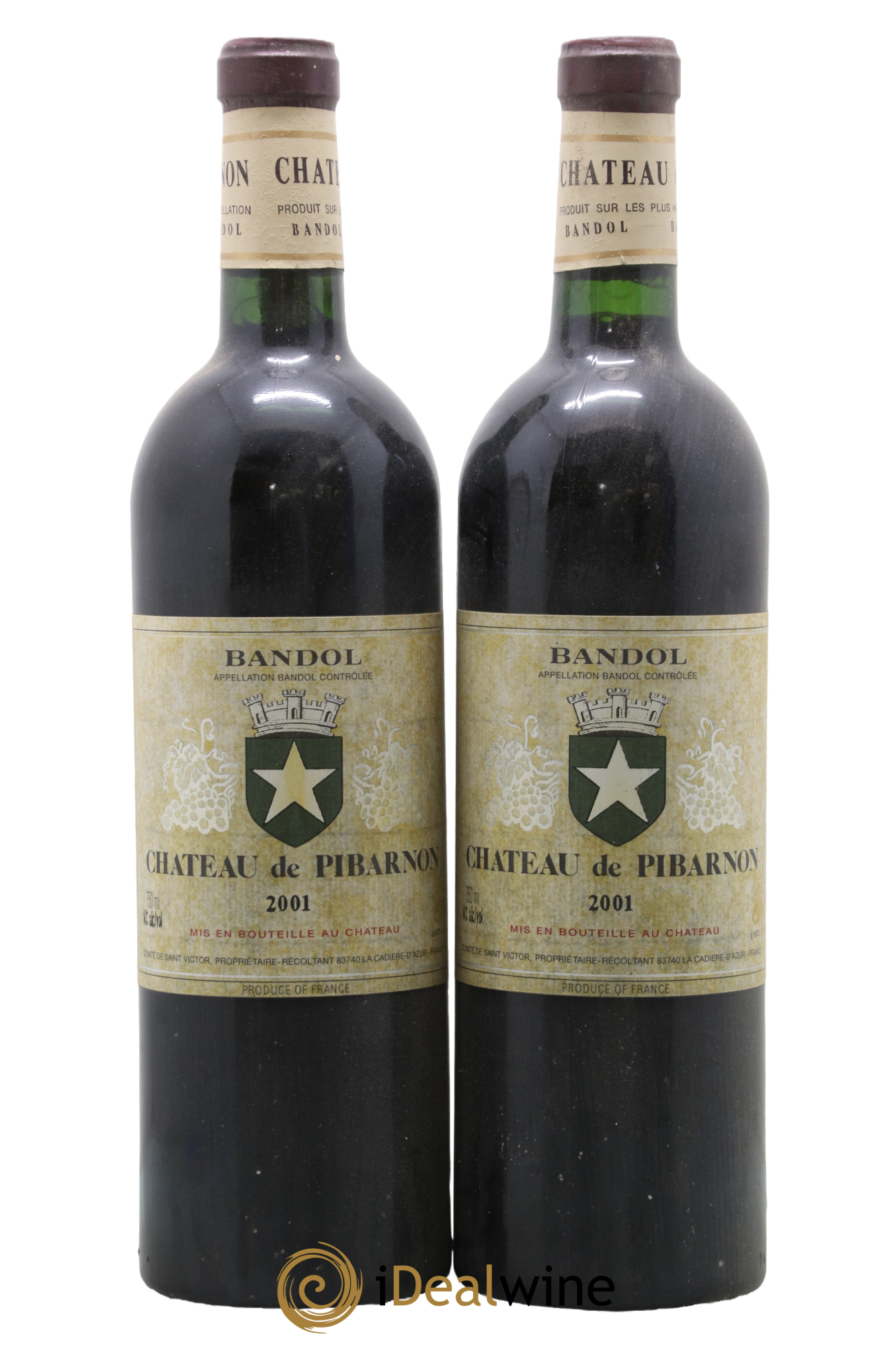 Bandol Château de Pibarnon Comte de Saint-Victor 2001 - Lot de 2 bouteilles - 0