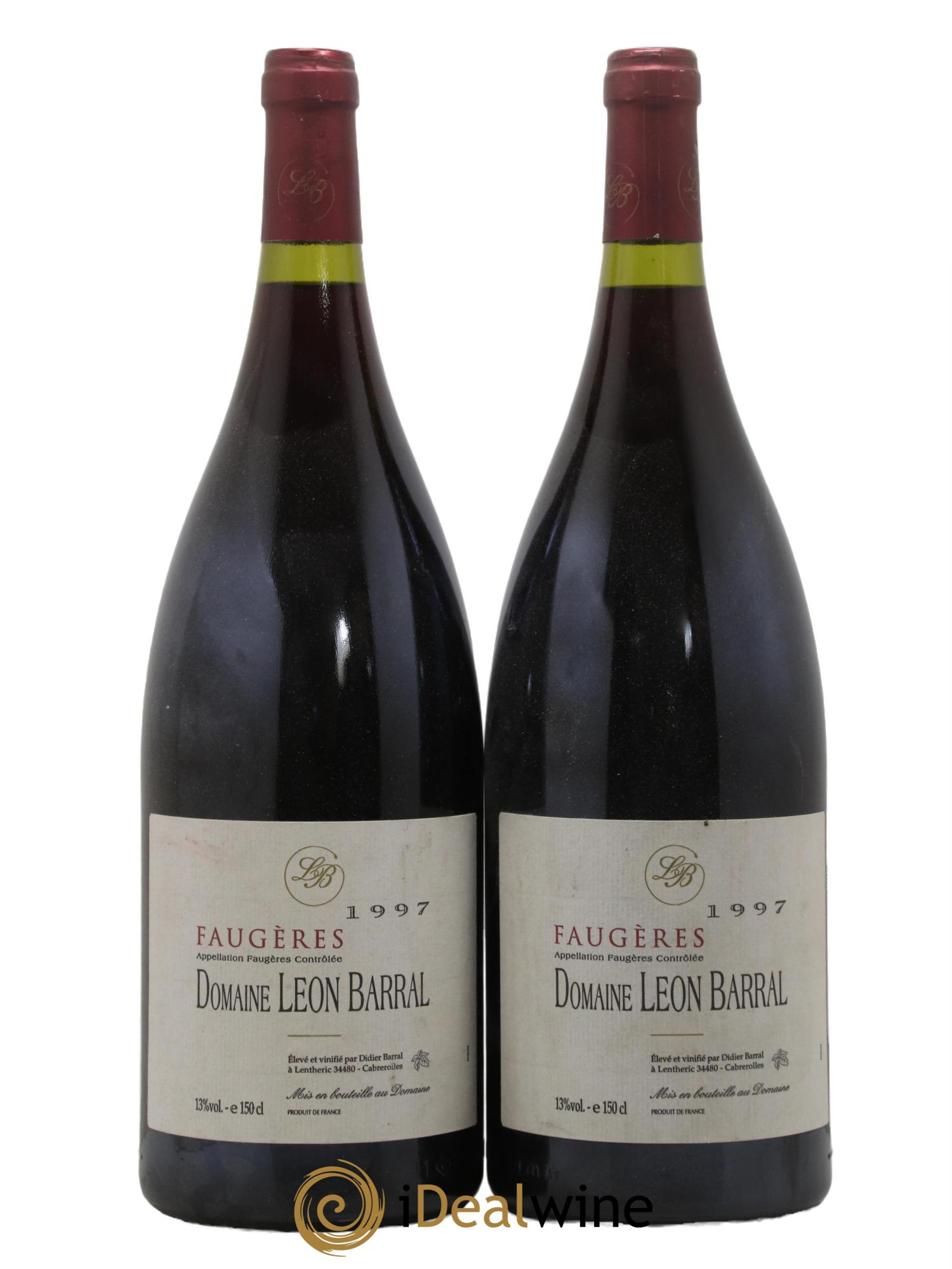 Faugères Domaine Léon Barral 1997 - Lot de 2 magnums - 0