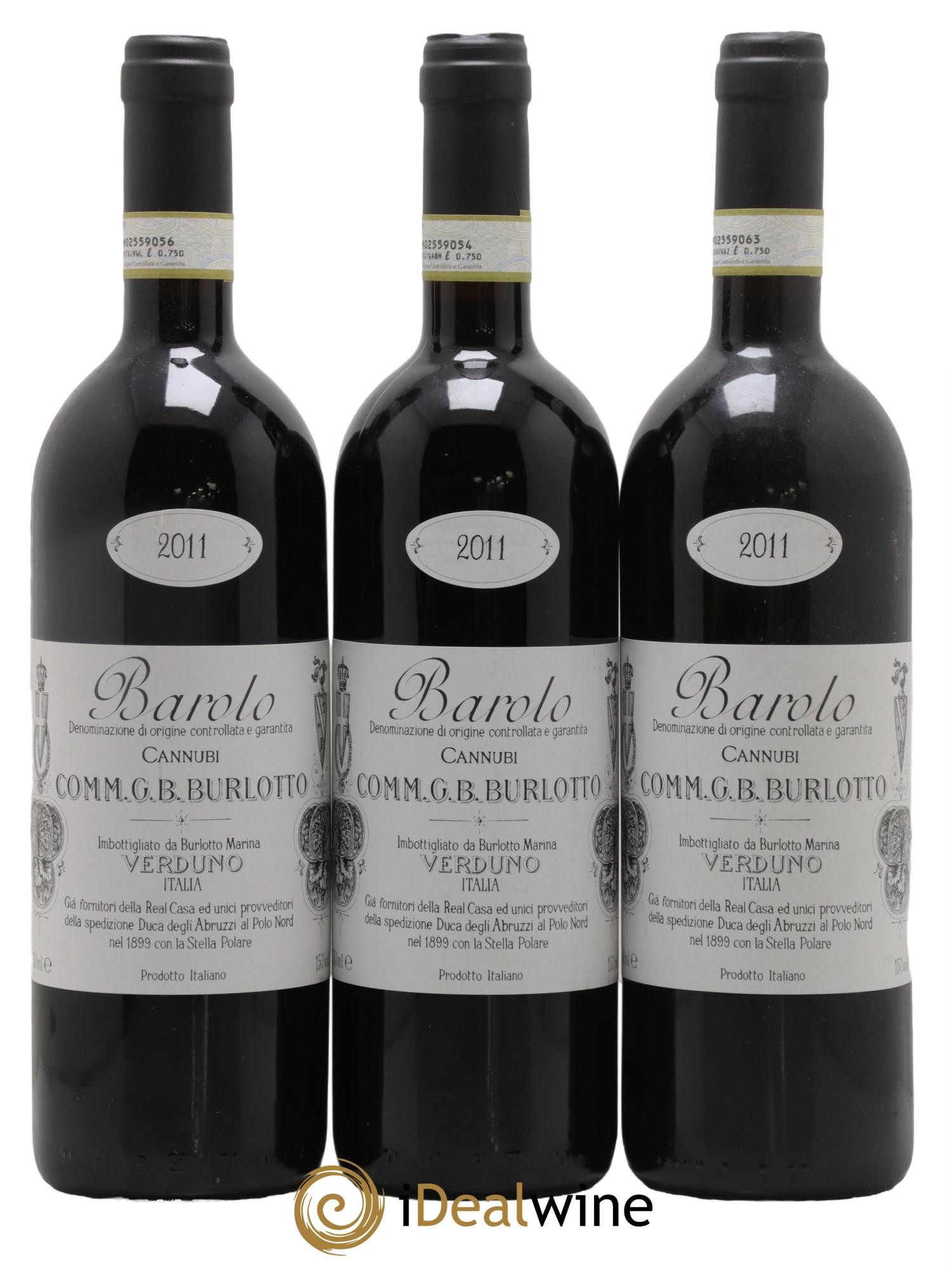 Barolo DOCG Cannubi Comm. Giovan Battista Burlotto 2011 - Lotto di 3 bottiglie - 0