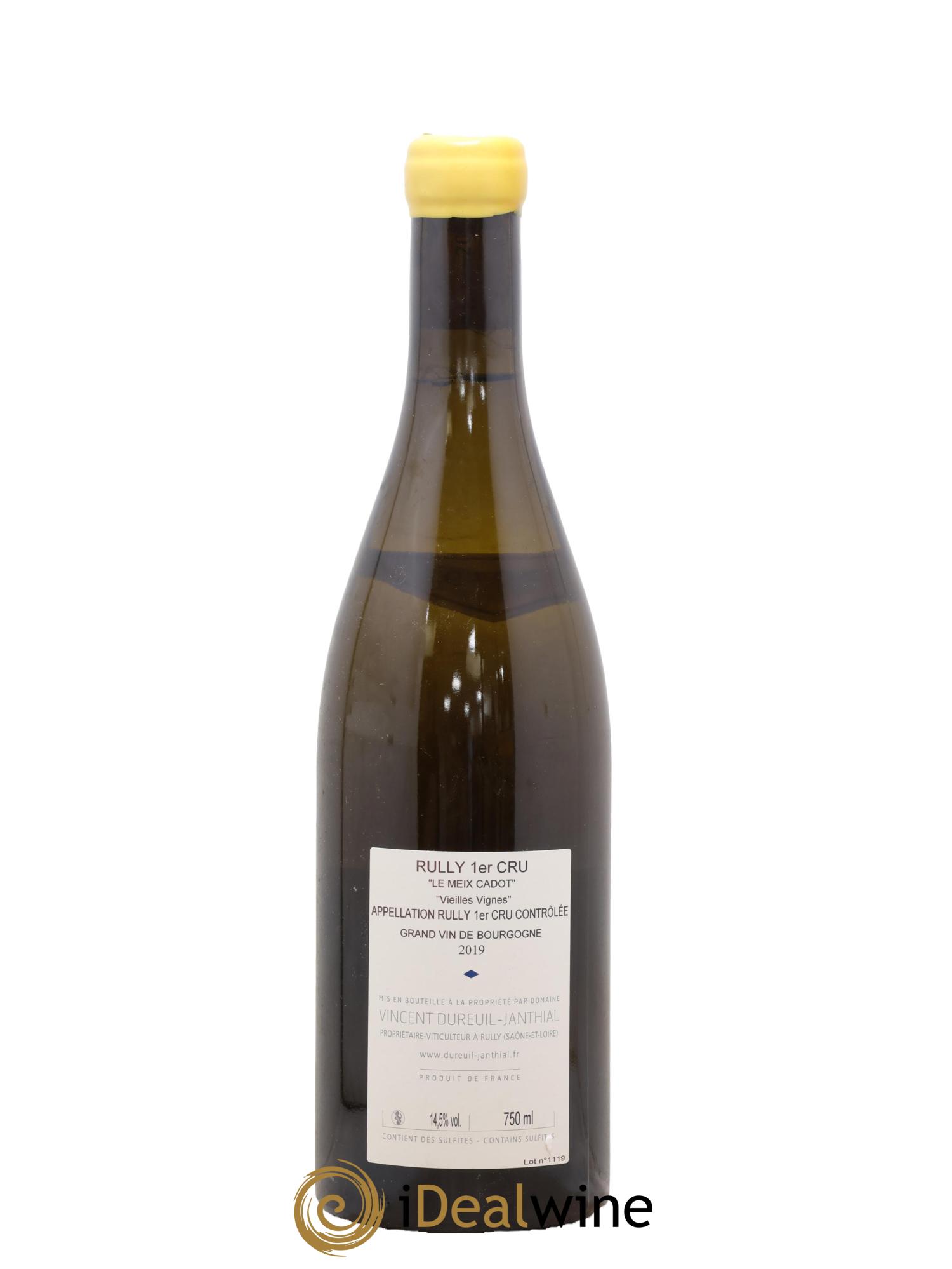 Rully 1er Cru Le Meix Cadot Vieilles Vignes Vincent Dureuil-Janthial 2019 - Posten von 1 Flasche - 1