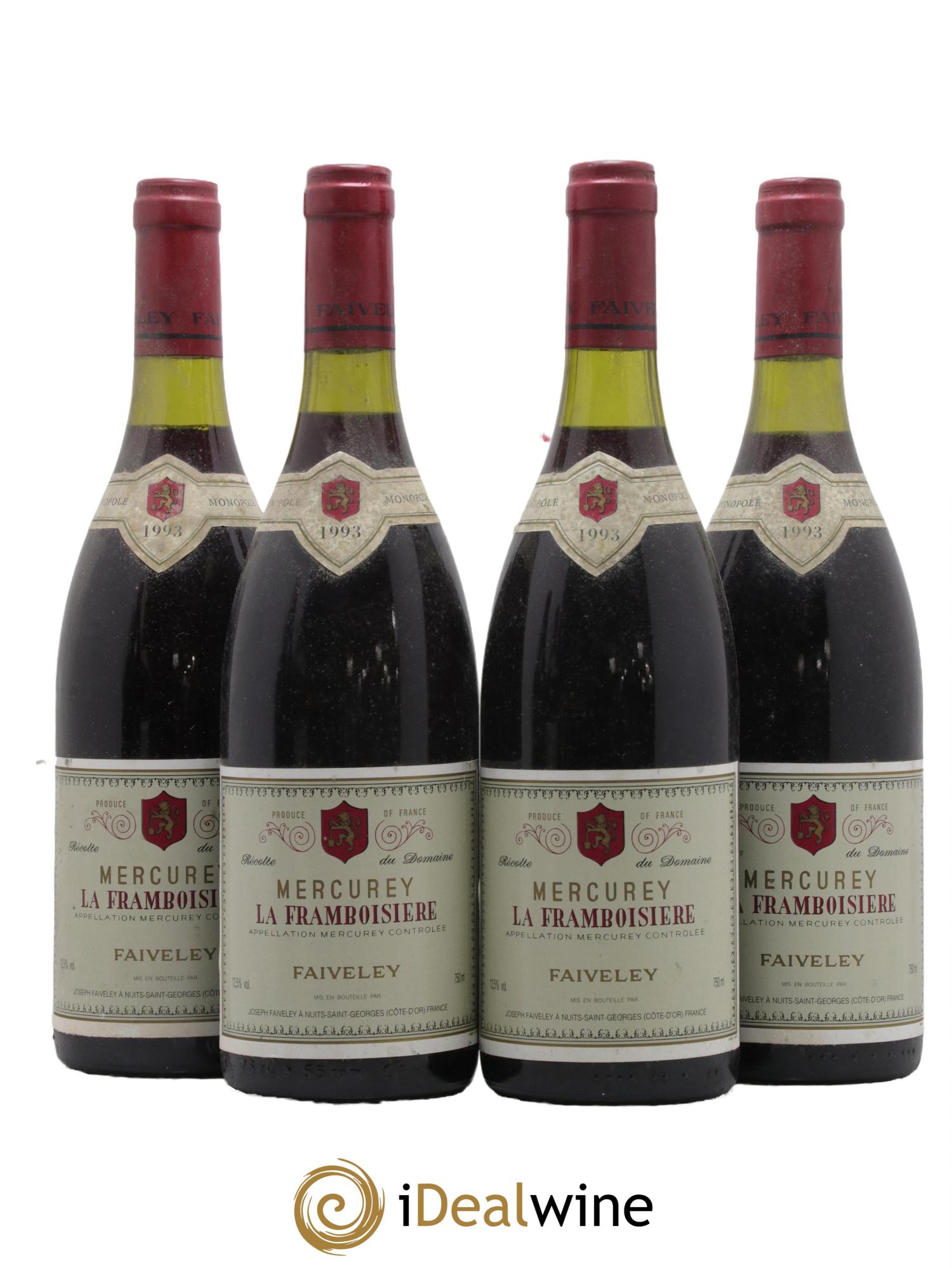 Mercurey Domaine de la Framboisière Faiveley 1993 - Lot de 4 bouteilles - 0