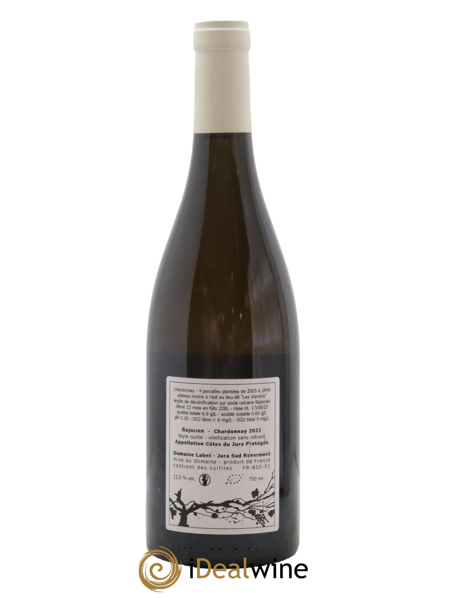 Côtes du Jura Chardonnay Bajocien Romain - Julien - Charline Labet 2021 - Lot de 1 bouteille - 1