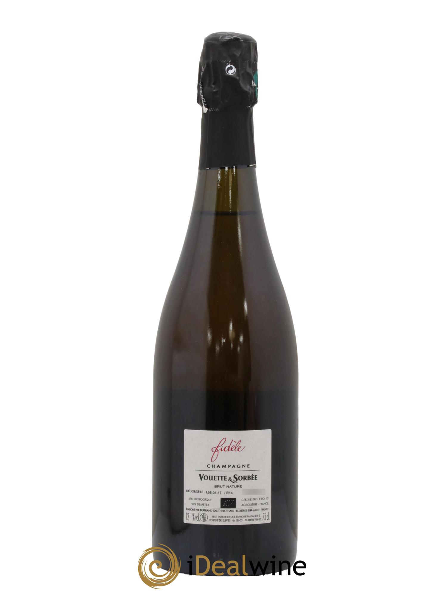 Fidèle Blanc de Noirs  Vouette et Sorbée 2014 - Lot of 1 bottle - 1