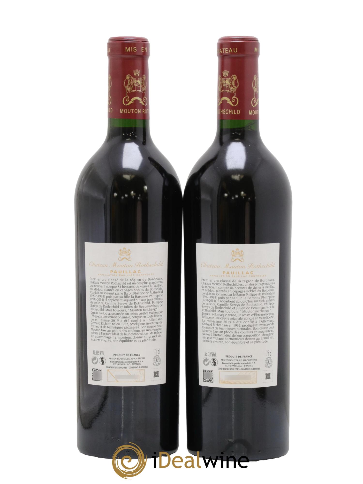 Château Mouton Rothschild 1er Grand Cru Classé 2015 - Lot of 2 bottles - 1