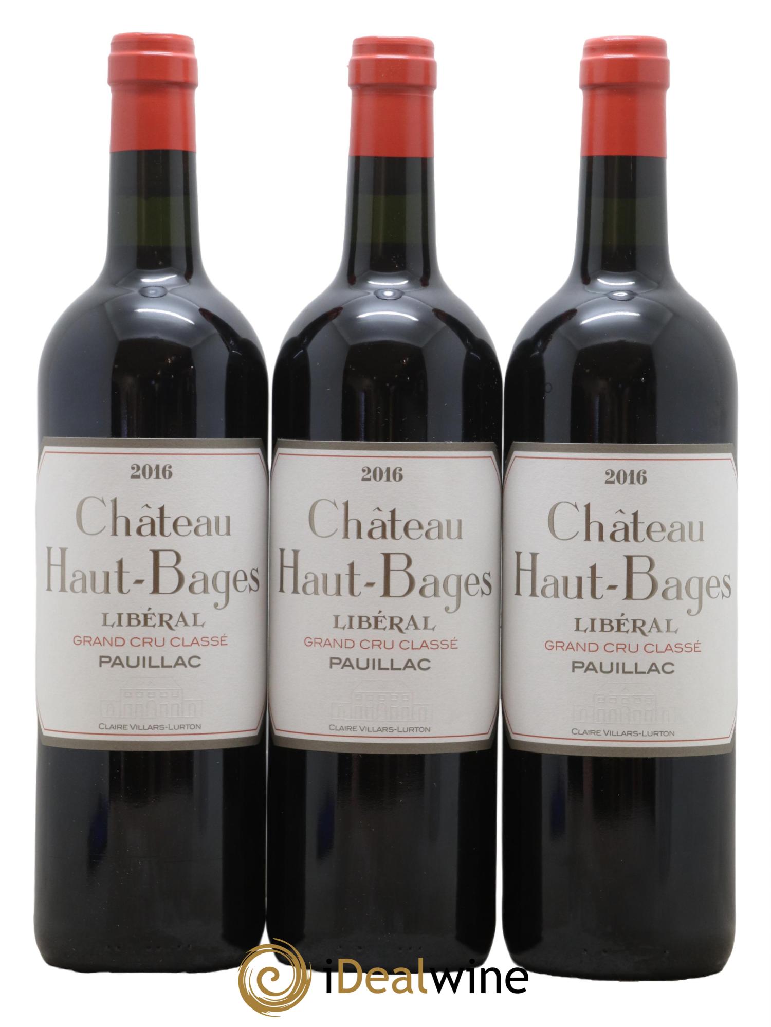 Château Haut Bages Libéral 5ème Grand Cru Classé 2016 - Lot de 3 bouteilles - 0