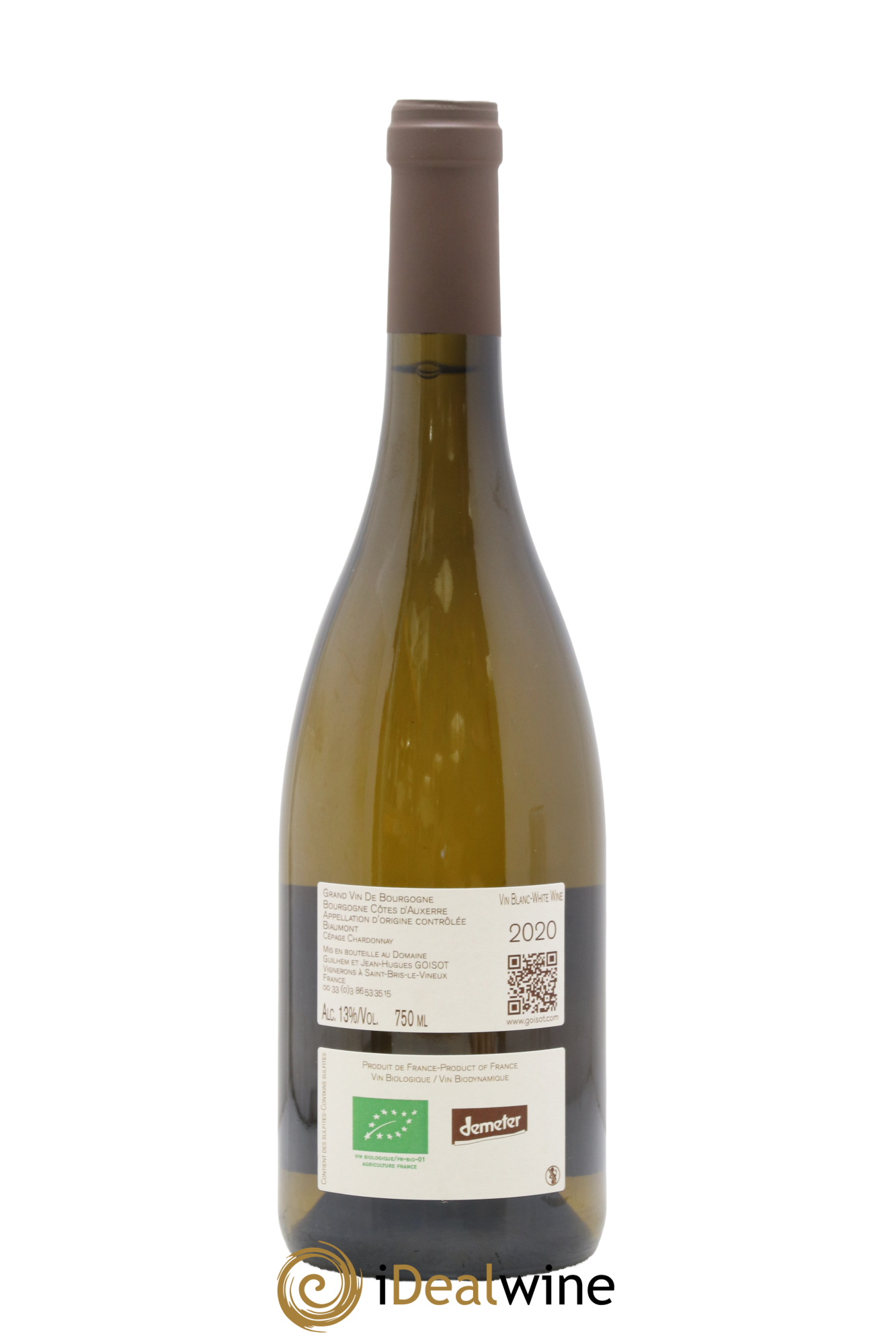 Bourgogne Côtes d'Auxerre Biaumont Goisot 2020 - Lot de 1 bouteille - 1
