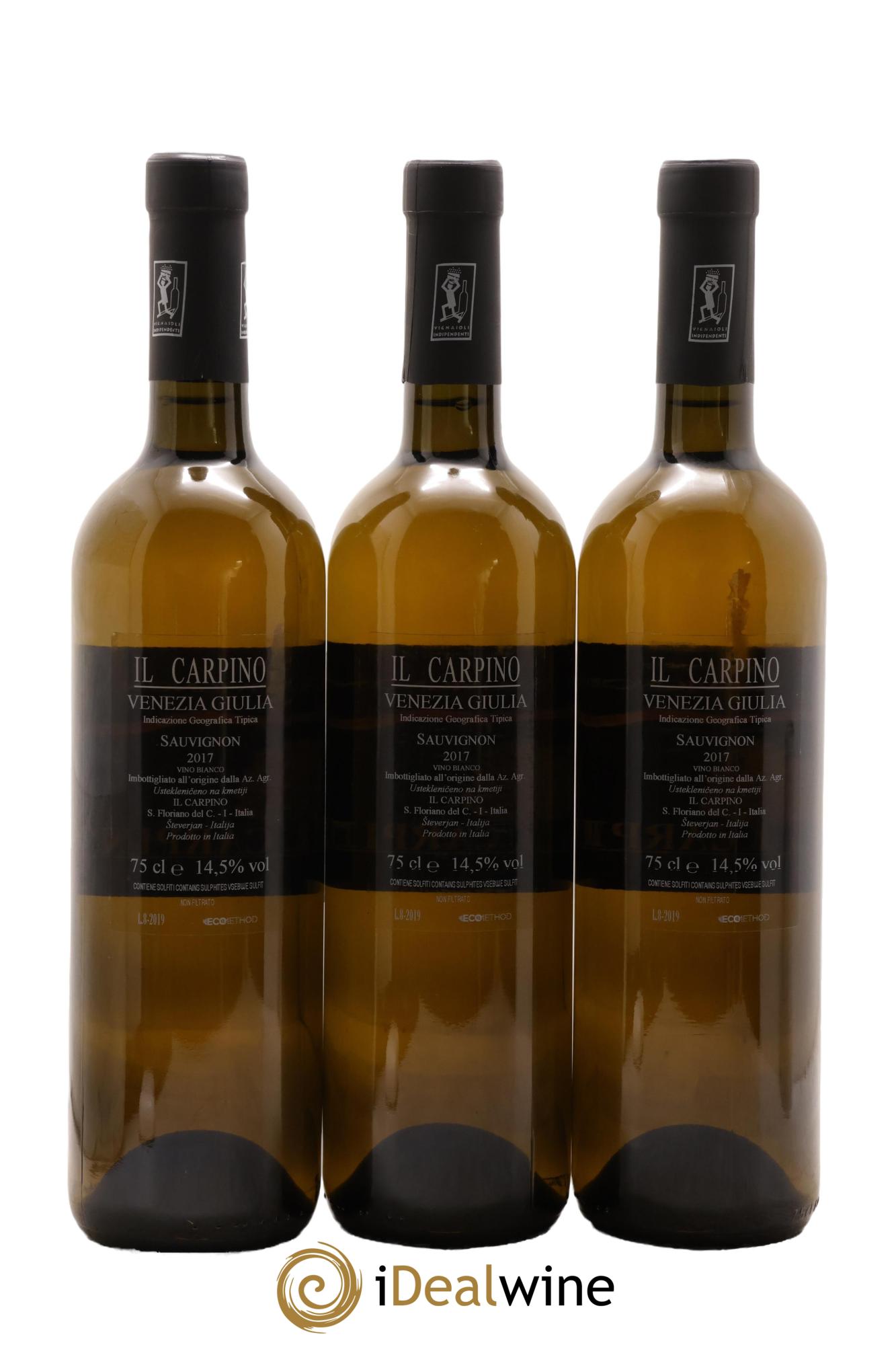 IGT Venezia Giulia Sauvignon Il Carpino 2017 - Lot de 3 bouteilles - 1