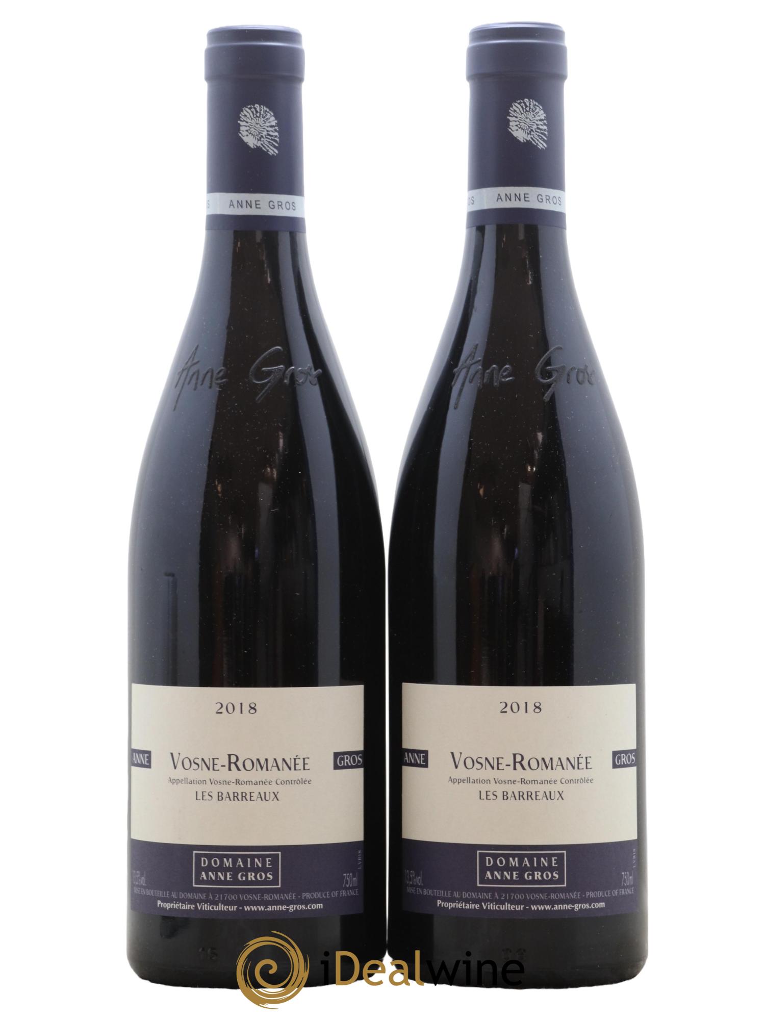 Vosne-Romanée Les Barreaux Anne Gros 2018 - Lot de 2 bouteilles - 0