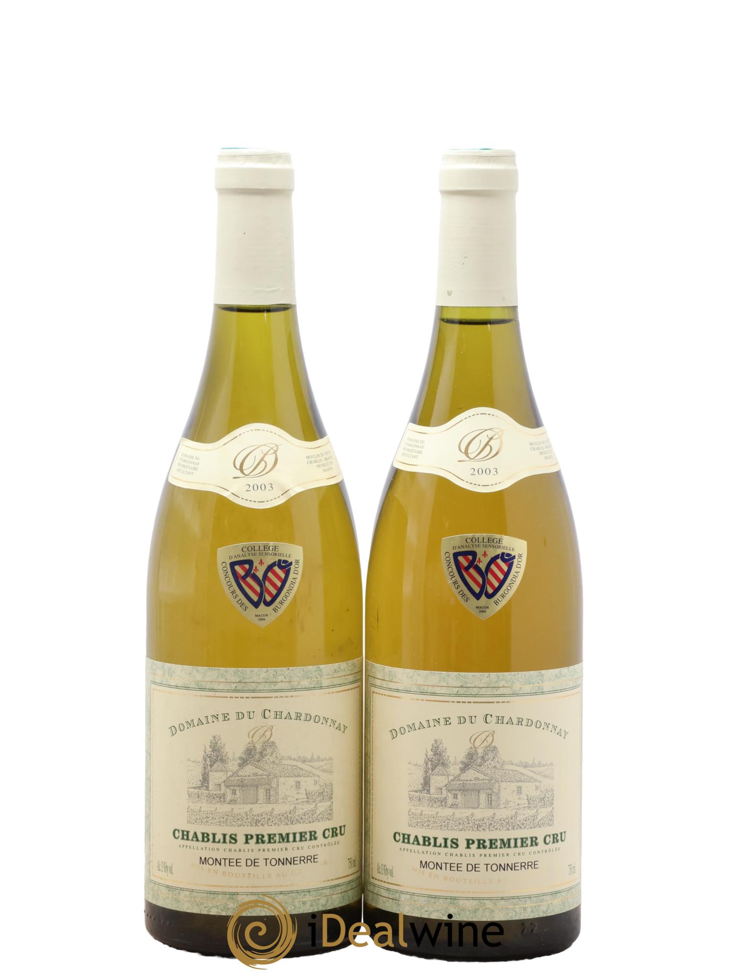 Chablis 1er Cru Montée de Tonnerre Domaine du Chardonnay 2003 - Lot de 2 bouteilles - 0