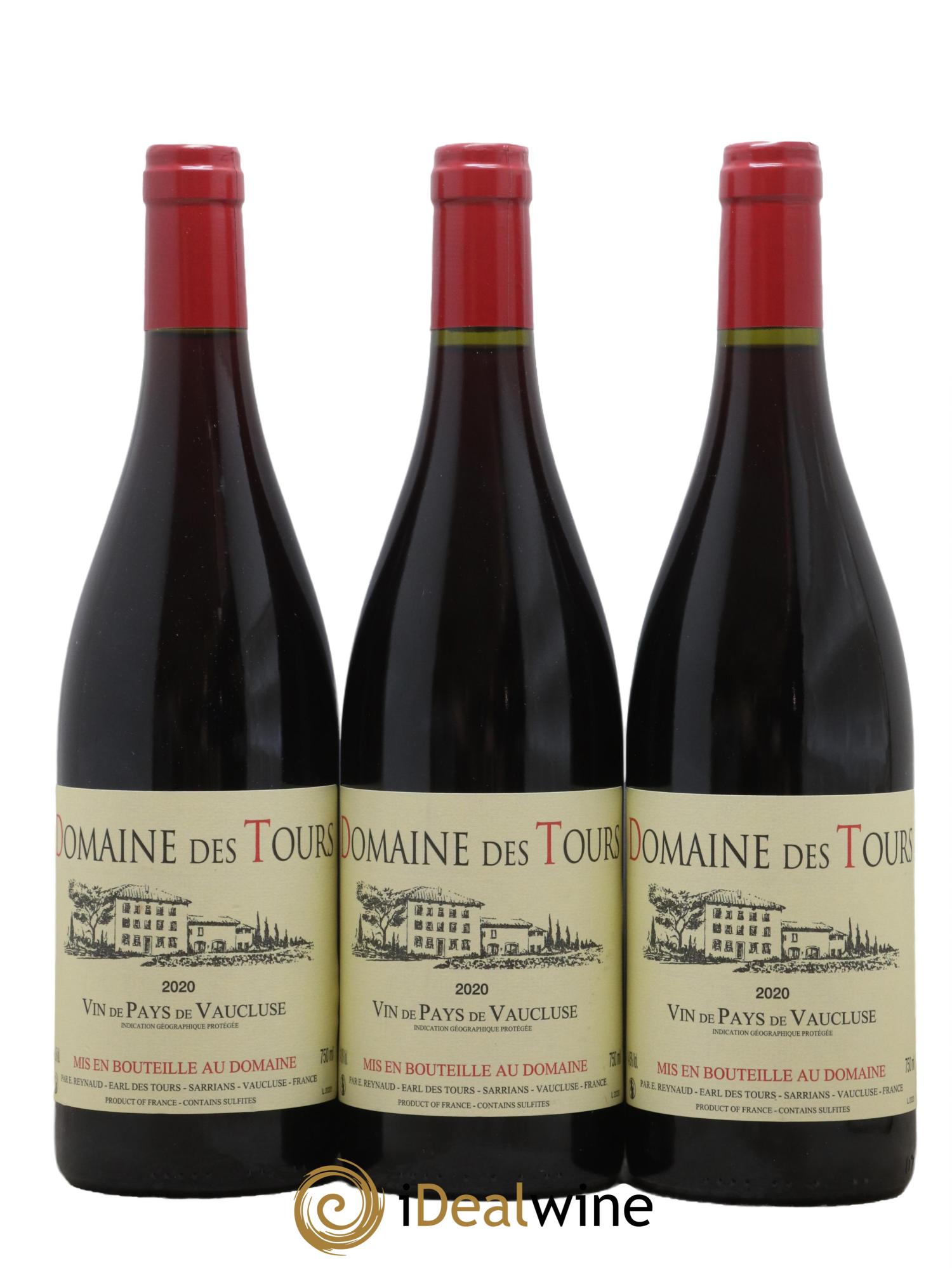 Vaucluse (Vin de Pays de Vaucluse) Domaine des Tours Emmanuel Reynaud 2020 - Lot de 3 bouteilles - 0