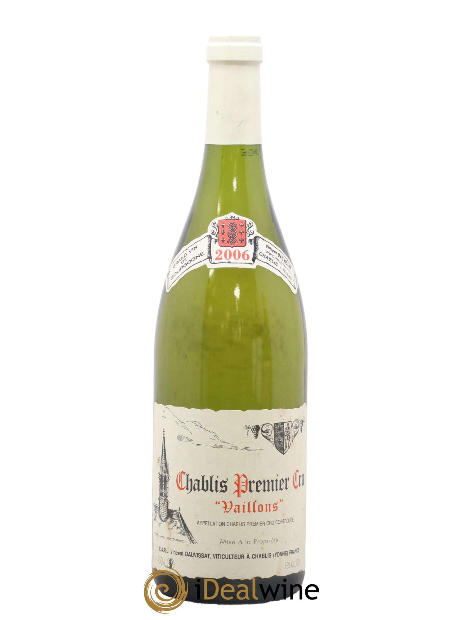 Chablis 1er Cru Vaillons Vincent Dauvissat (Domaine) 2006 - Lote de 1 botella - 0
