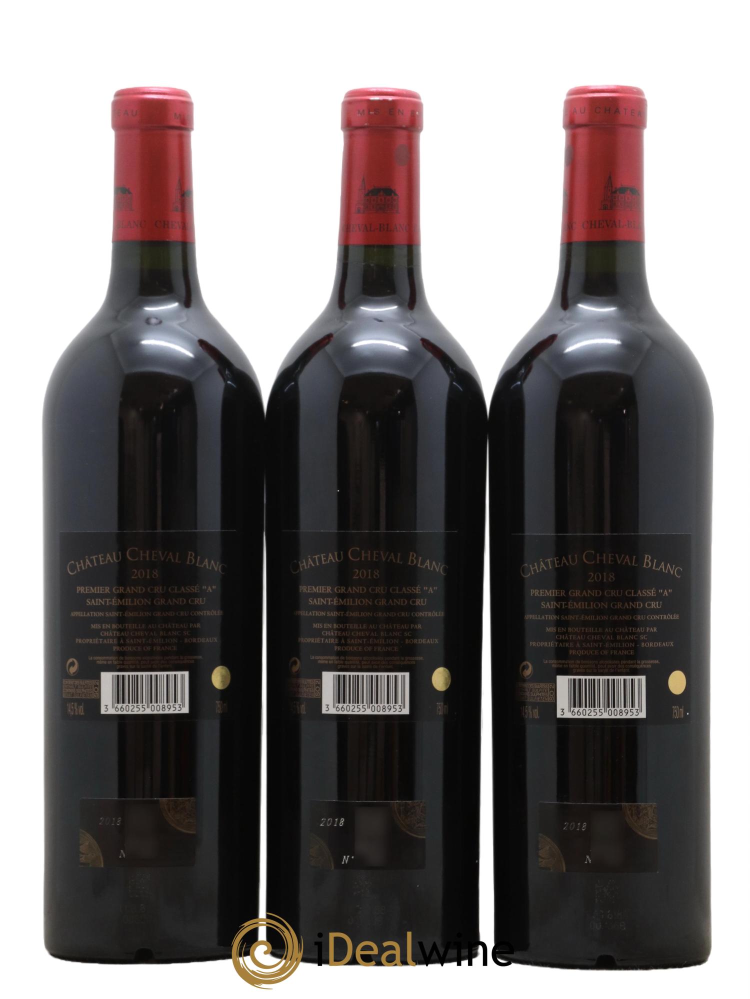 Château Cheval Blanc 1er Grand Cru Classé A 2018 - Lot de 3 bouteilles - 1