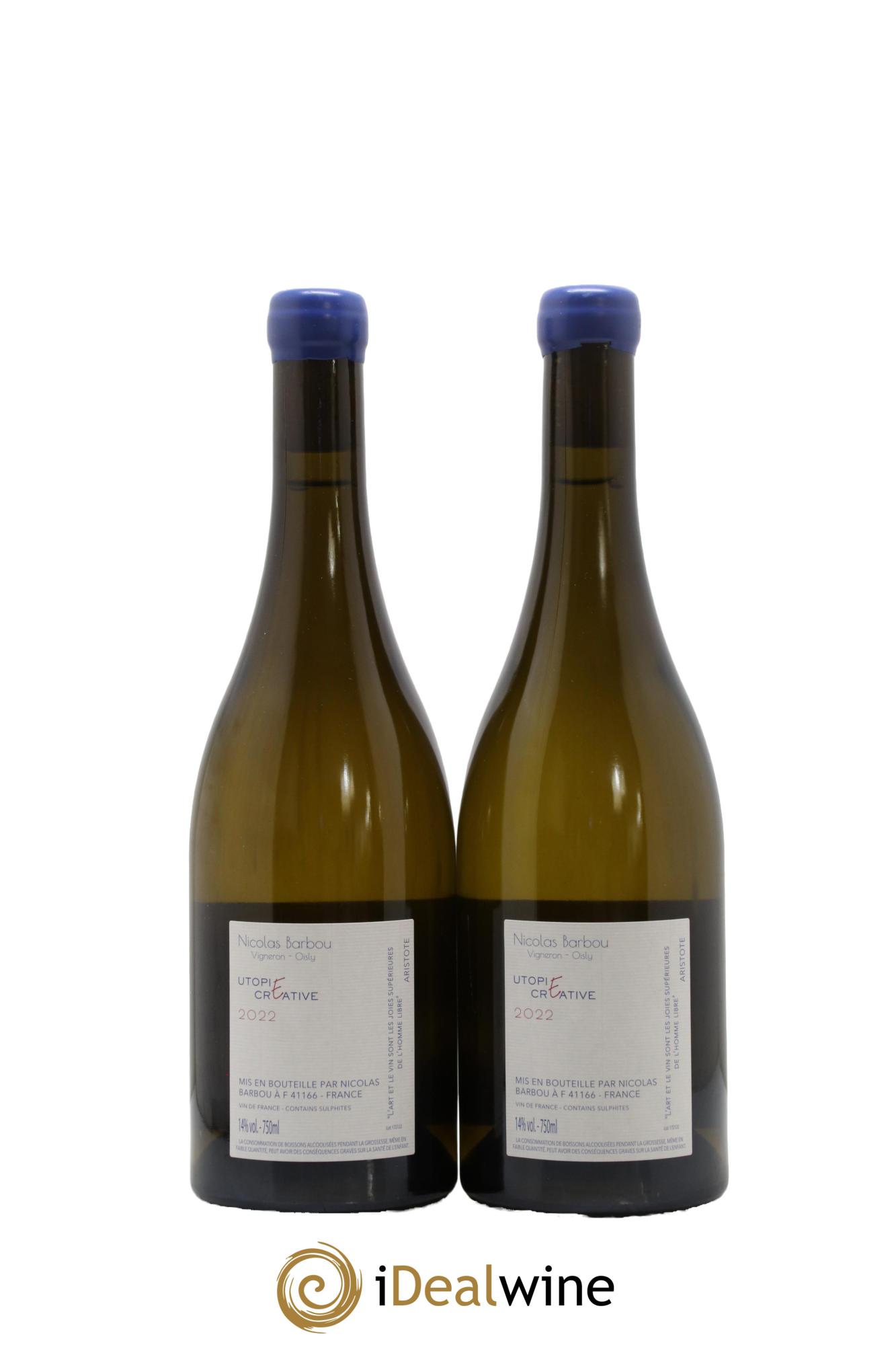 Touraine Oisly Utopie Créative Nicolas Barbou 2022 - Lot of 2 bottles - 1