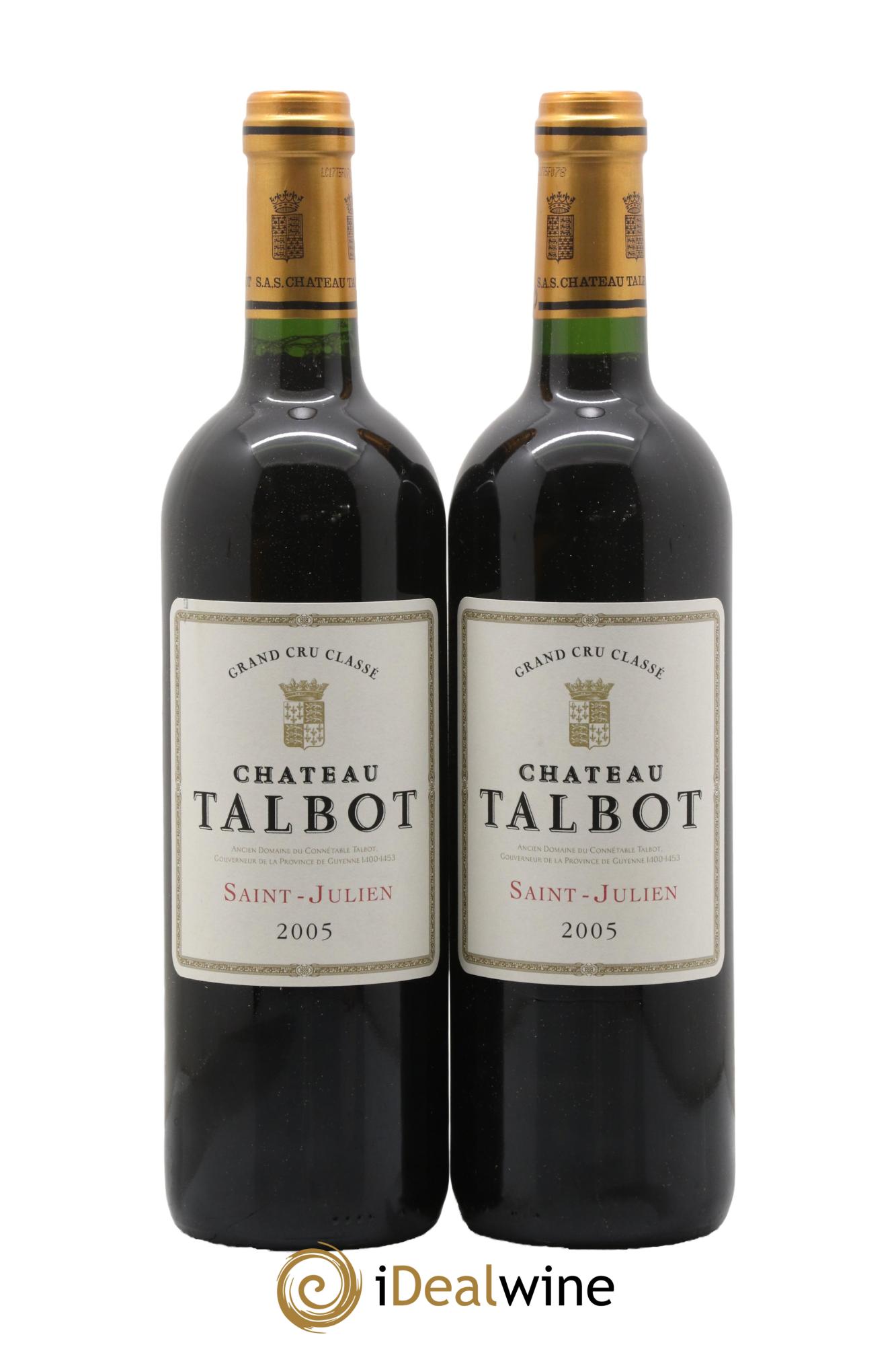Château Talbot 4ème Grand Cru Classé 2005 - Lot de 2 bouteilles - 0