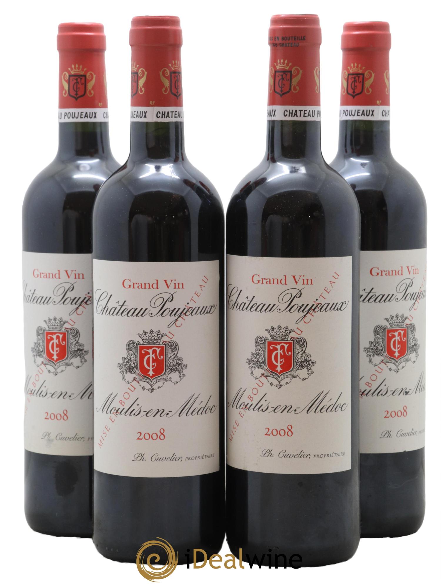 Château Poujeaux 2008 - Lot de 4 bouteilles - 0