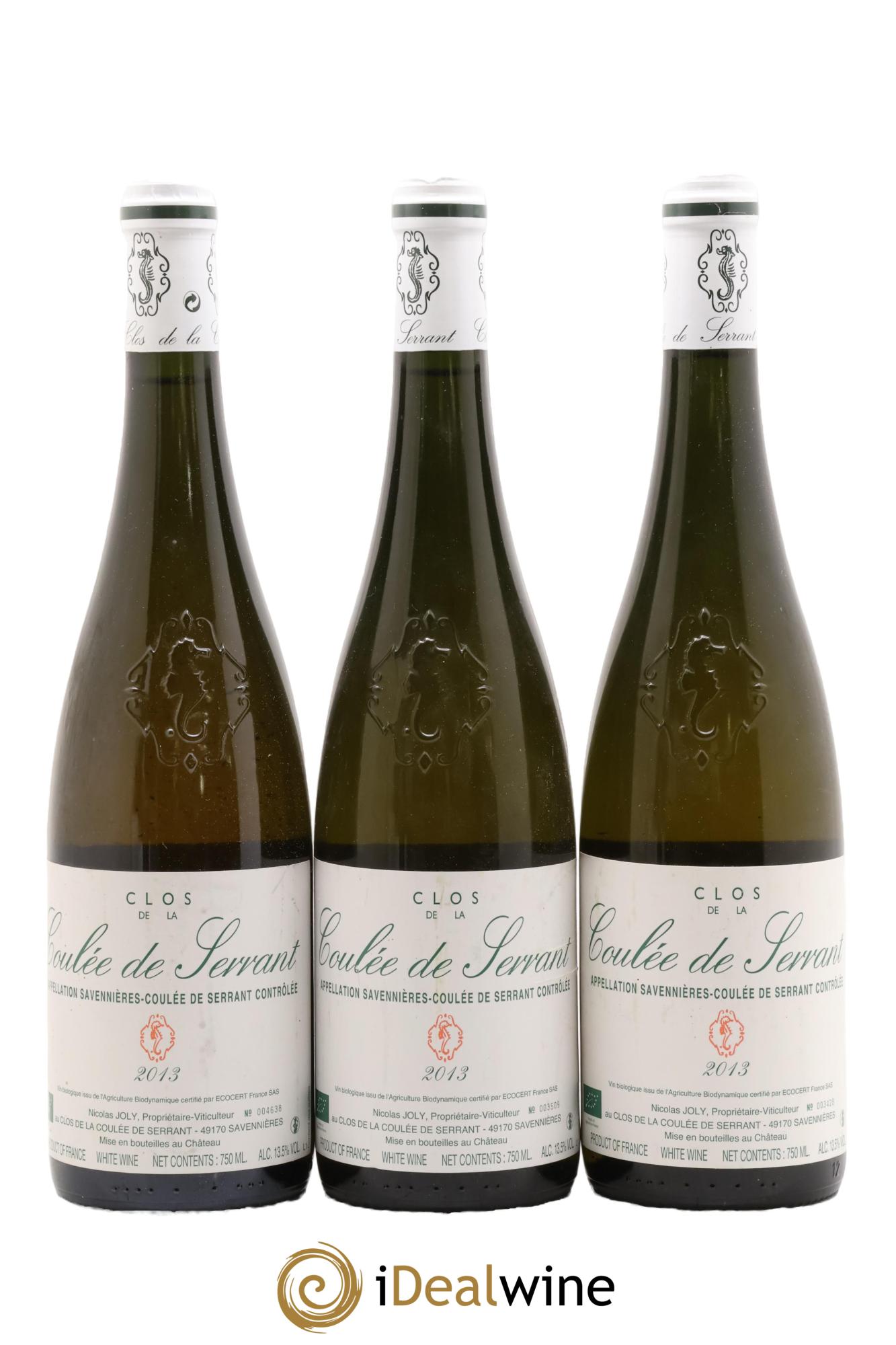 Savennières Clos de la Coulée de Serrant Vignobles de la Coulée de Serrant - Nicolas Joly 2013 - Lot de 3 bouteilles - 0