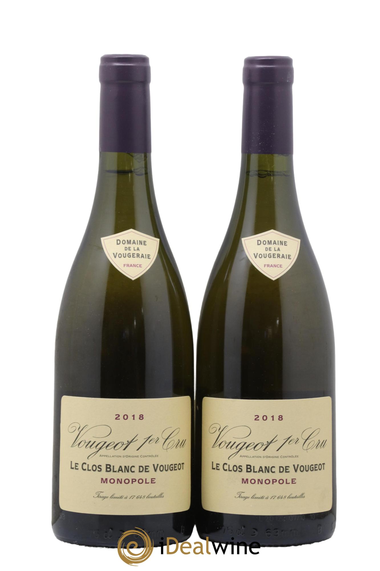 Vougeot 1er Cru Le Clos Blanc de Vougeot La Vougeraie 2018 - Lot de 2 bouteilles - 0