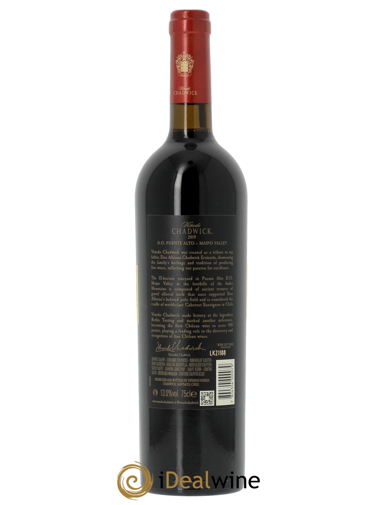 Alto Maipo Vinedo Chadwick (CBO à partir de 3 bts) 2019 - Lot de 1 bouteille - 1