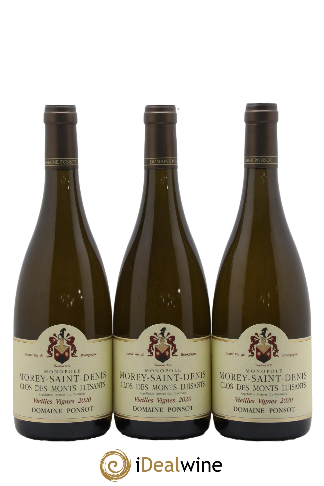 Morey Saint-Denis 1er Cru Clos des Monts Luisants Vieilles Vignes Ponsot (Domaine) 2020 - Lot de 3 bouteilles - 0