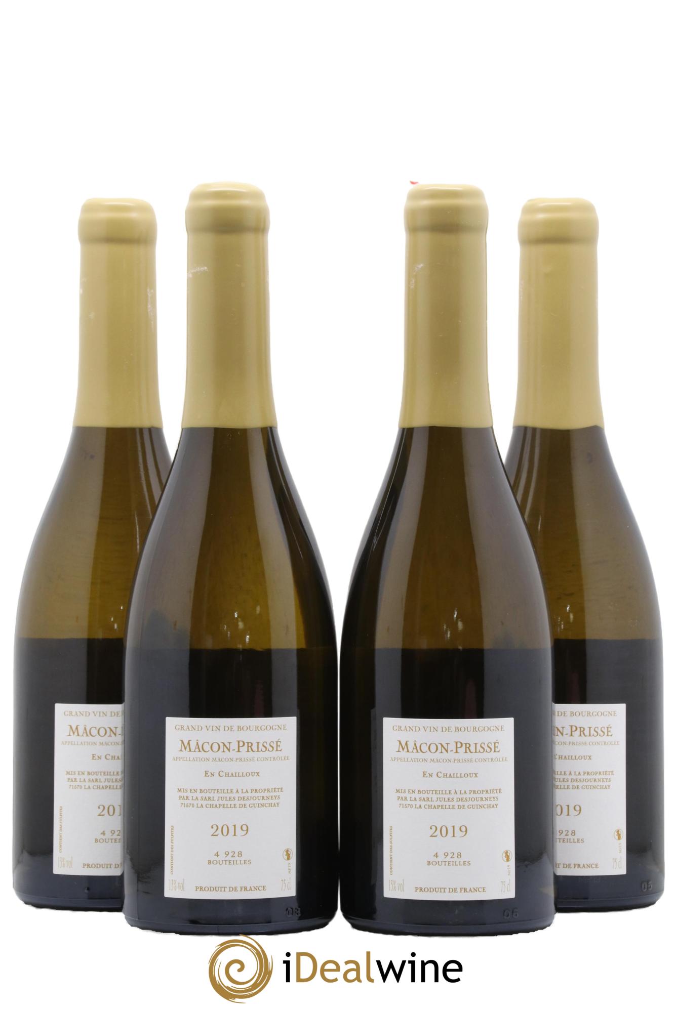 Mâcon Prissé En Chailloux J.Desjourneys 2019 - Lot de 4 bouteilles - 1