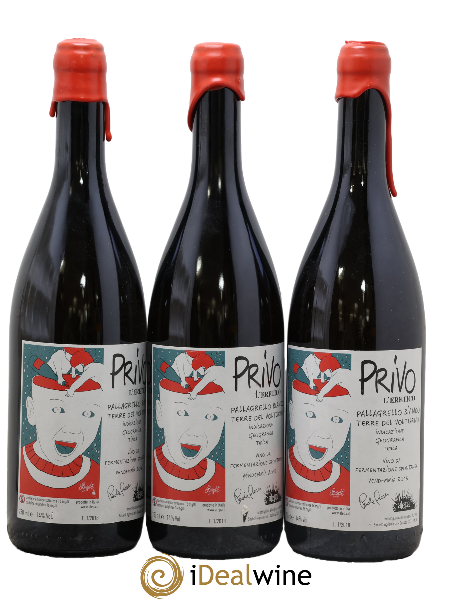 Italie IGP Pallagrello Bianco Privo L'Eretico A.L.E.P.A 2016 - Lot of 3 bottles - 0