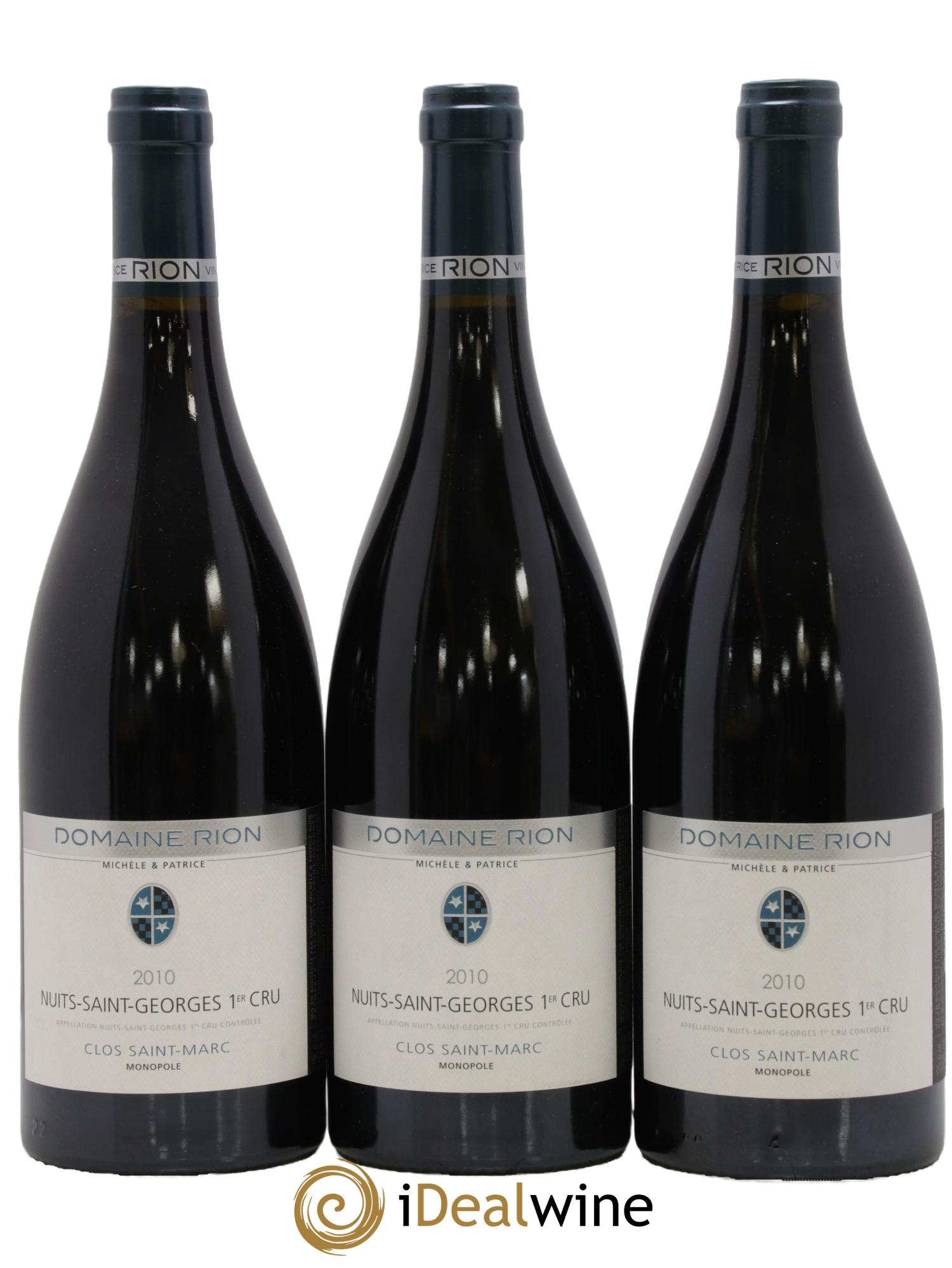 Nuits-Saint-Georges 1er Cru Clos Saint Marc Patrice Rion (Domaine) 2010 - Lot de 3 bouteilles - 0