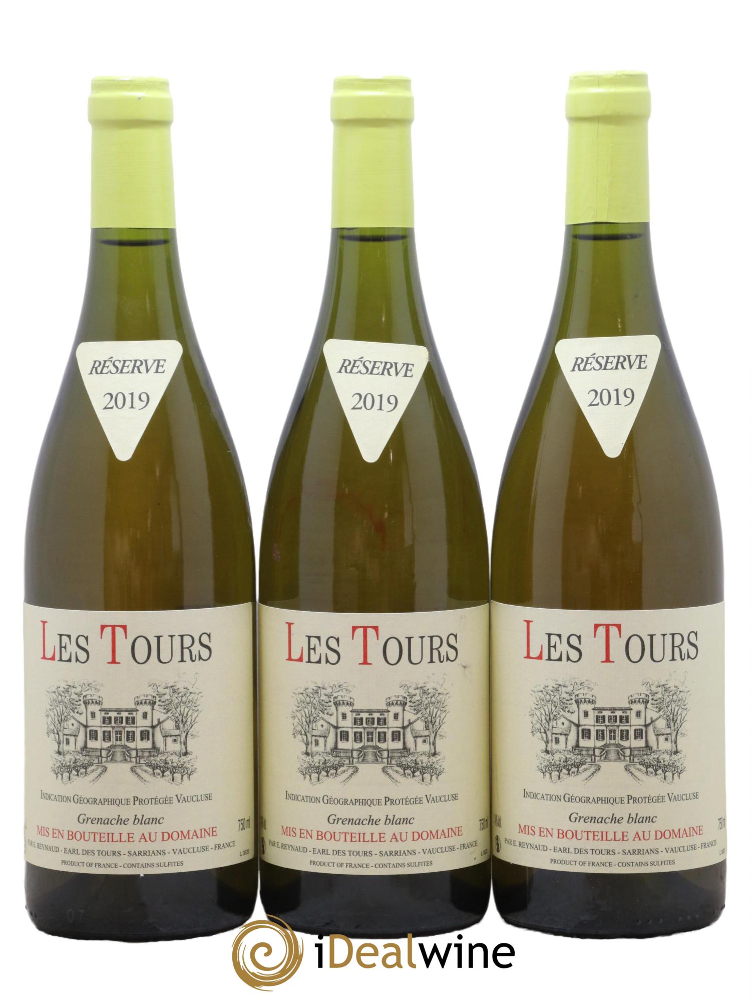 Vaucluse (Vin de Pays de Vaucluse) Les Tours Grenache Blanc Emmanuel Reynaud 2019 - Lot de 3 bouteilles - 0