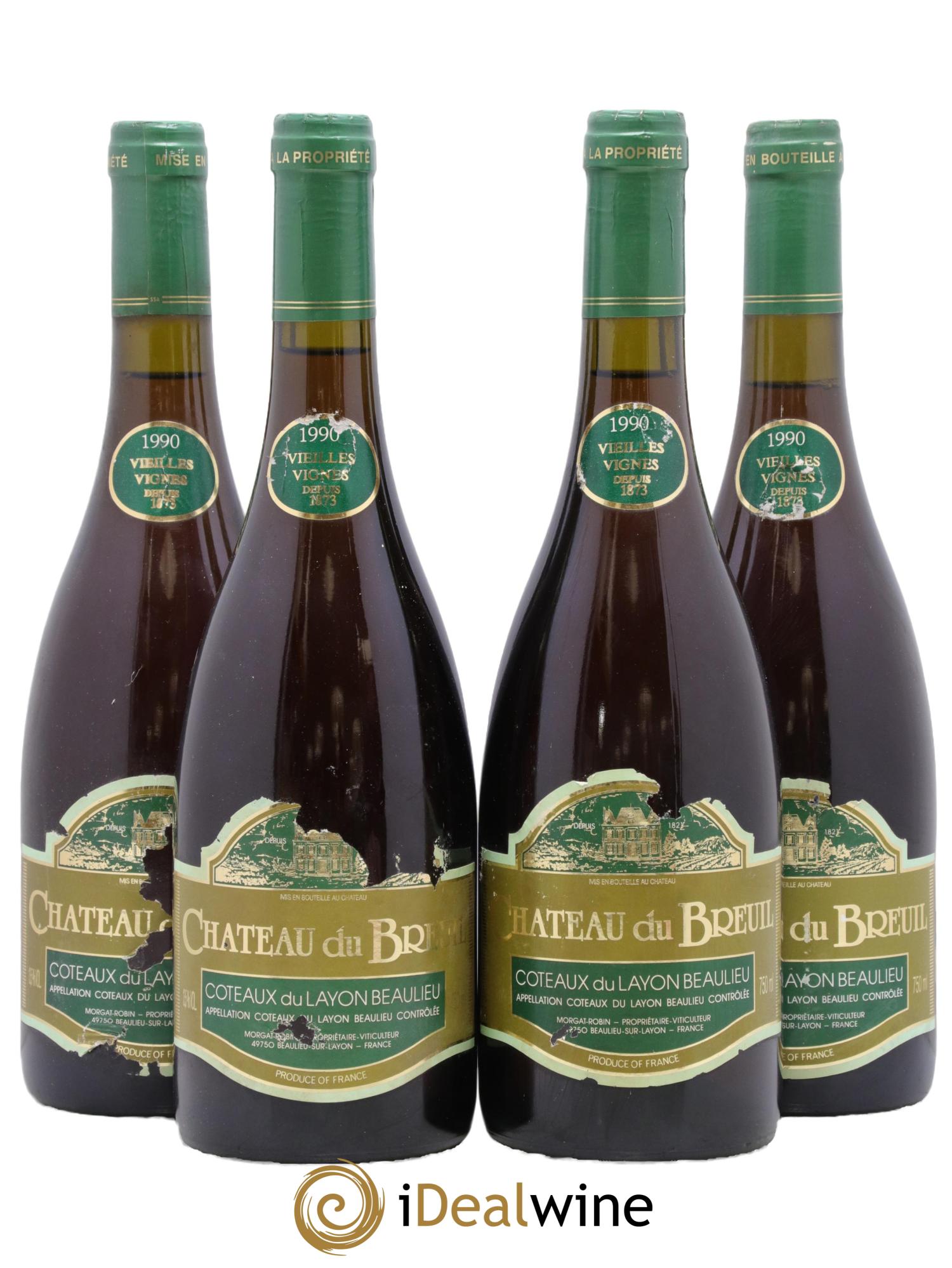 Coteaux du Layon Beaulieu Vieilles Vignes Château du Breuil 1990 - Posten von 4 Flaschen - 0