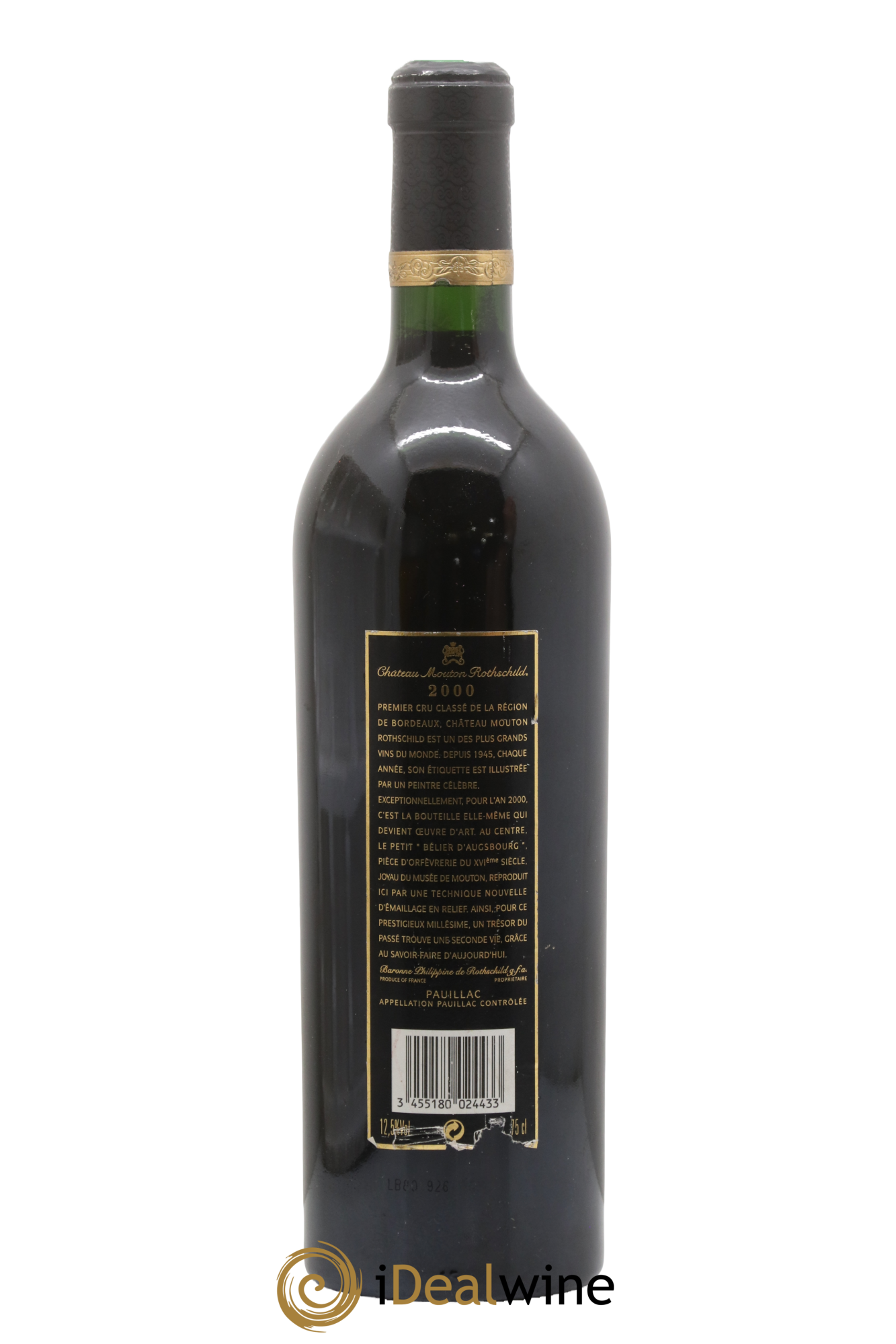 Château Mouton Rothschild 1er Grand Cru Classé 2000 - Lot de 1 bouteille - 1