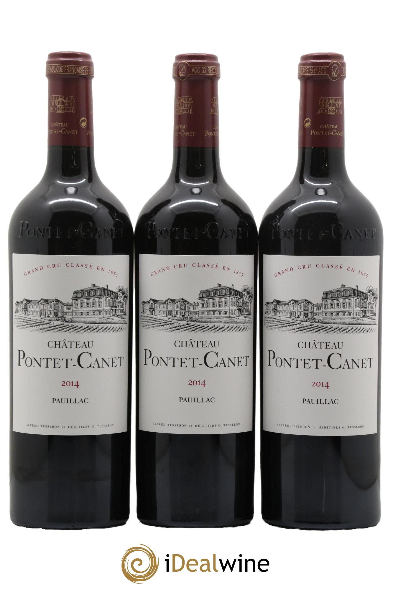 Château Pontet Canet 5ème Grand Cru Classé 2014 - Lot de 3 bouteilles - 0