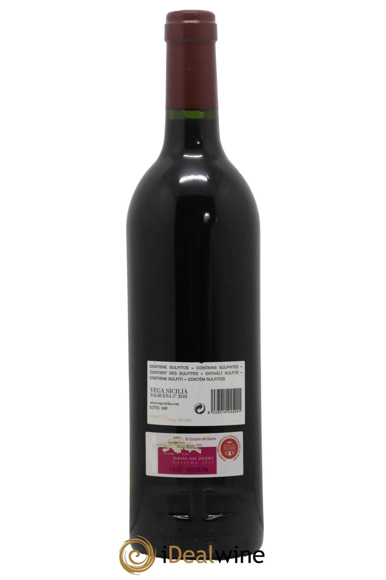 Ribera Del Duero DO Vega Sicilia Valbuena 5 ano Famille Alvarez 2010 - Lot de 1 bouteille - 1