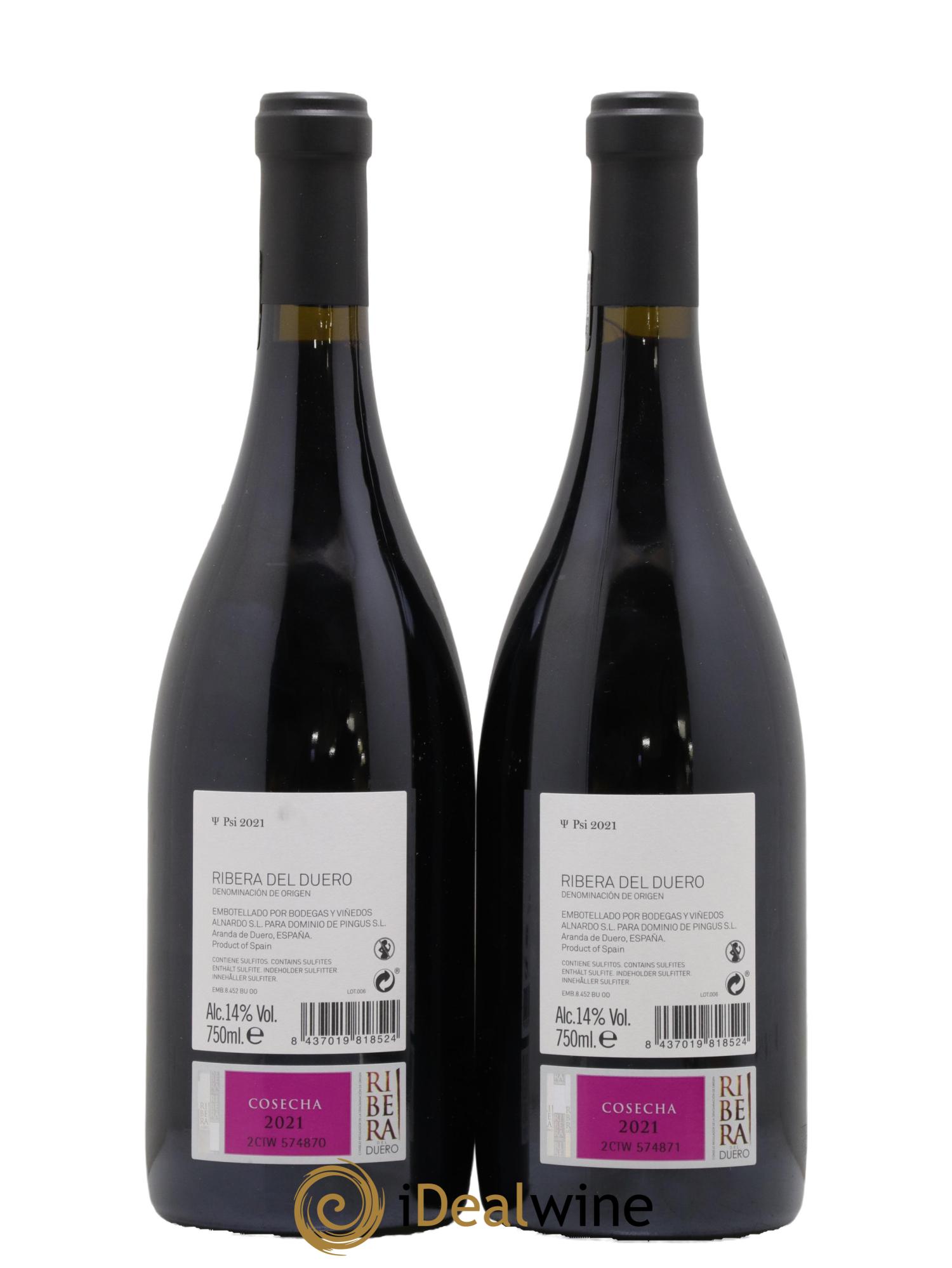 Ribera Del Duero DO PSI Dominio de Pingus - Peter Sisseck 2021 - Lot de 2 bouteilles - 1
