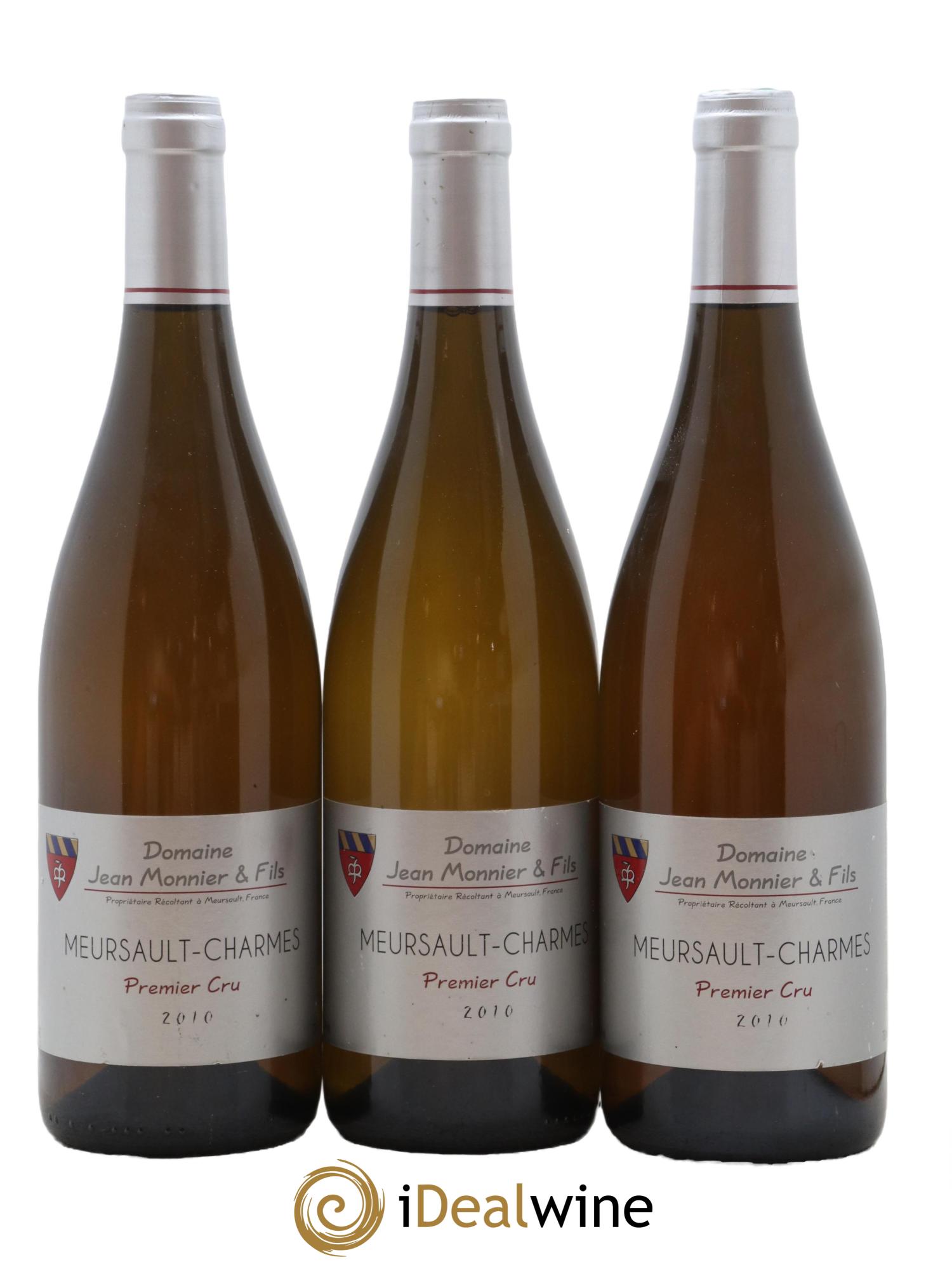 Meursault 1er Cru Charmes Jean Monnier & Fils 2010 - Lot de 3 bouteilles - 0