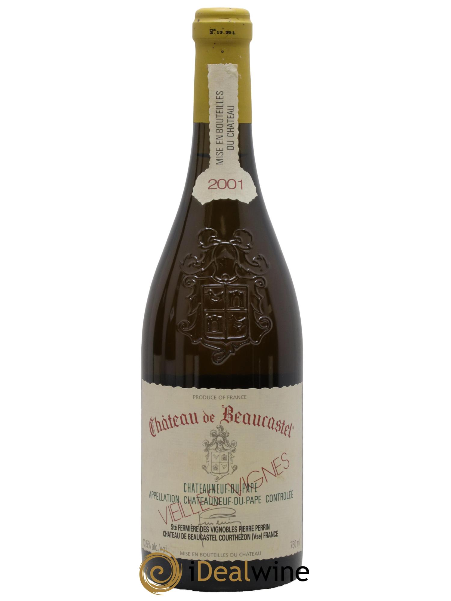 Châteauneuf-du-Pape Château de Beaucastel Vieilles vignes Roussanne Famille Perrin 2001 - Lot de 1 bouteille - 0