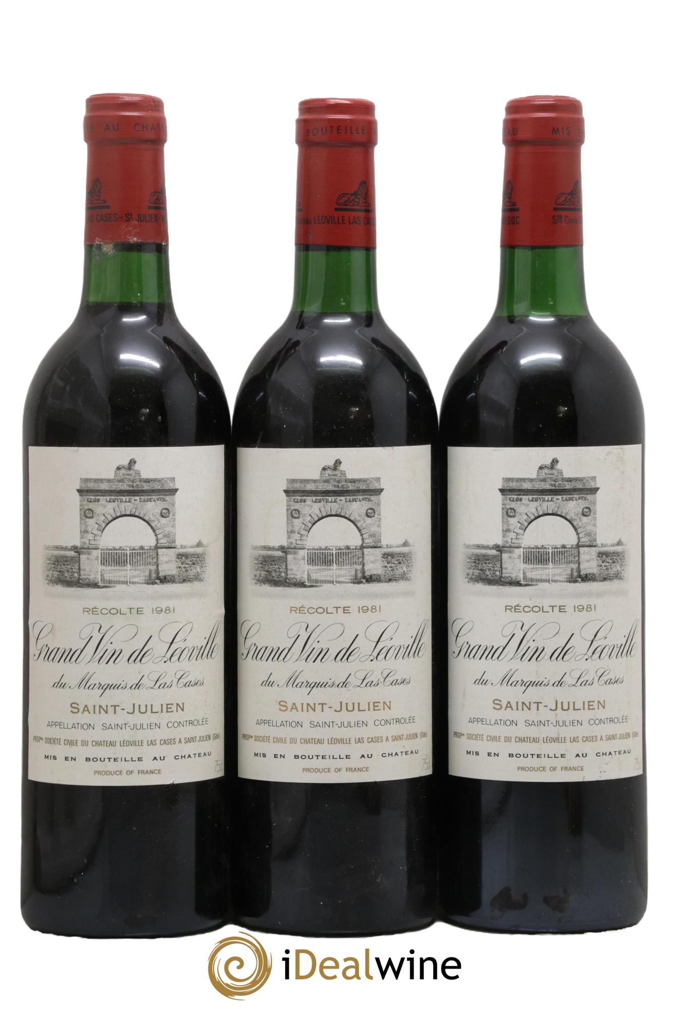 Château Léoville Las Cases 2ème Grand Cru Classé 1981 - Lot of 3 bottles - 0