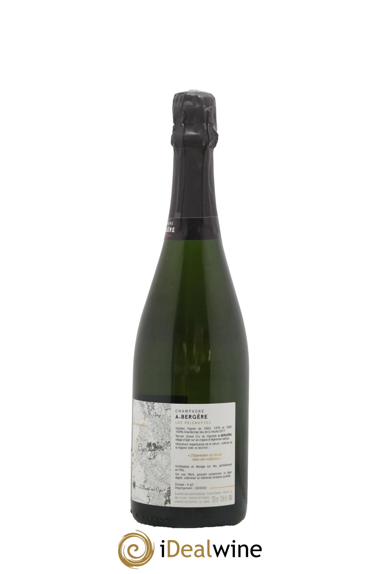 Champagne Extra-Brut Grand Cru Les Peignottes A. Bergère 2017 - Lotto di 1 bottiglia - 1