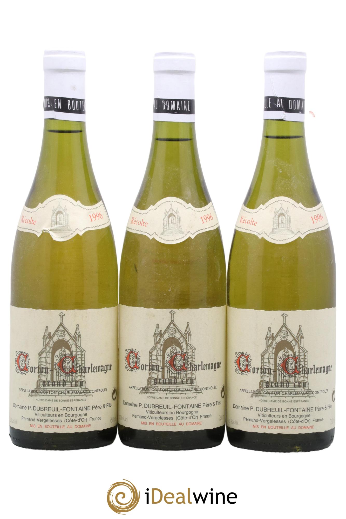 Corton-Charlemagne Grand Cru Dubreuil-Fontaine (Domaine) 1996 - Lot de 3 bouteilles - 0