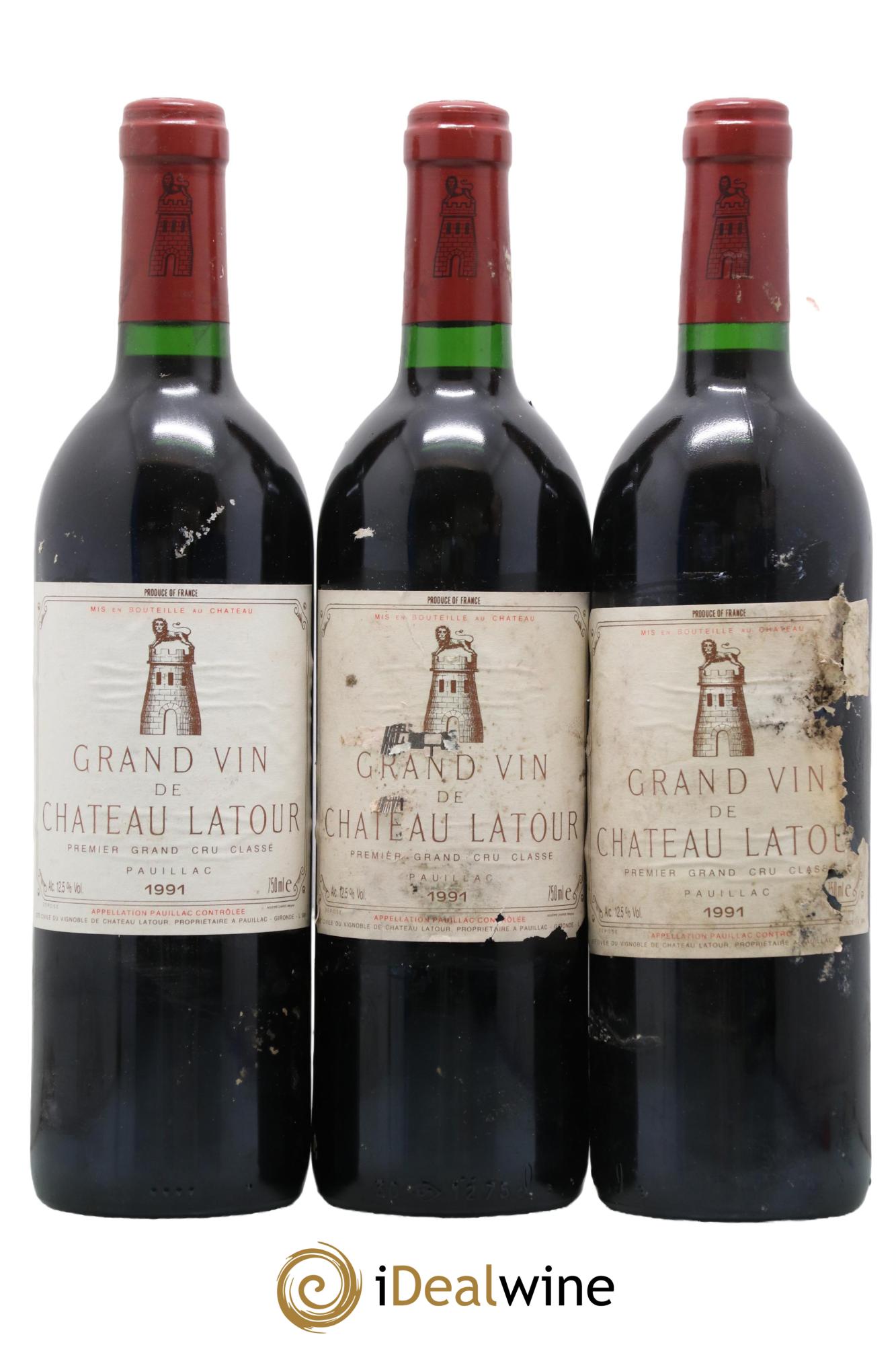 Château Latour 1er Grand Cru Classé 1991 - Lot de 3 bouteilles - 0