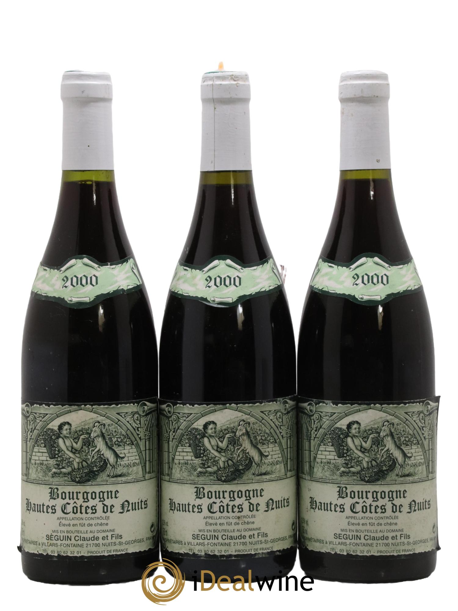 Hautes-Côtes de Nuits Domaine Claude Seguin Et Fils 2000 - Lot de 3 bouteilles - 0
