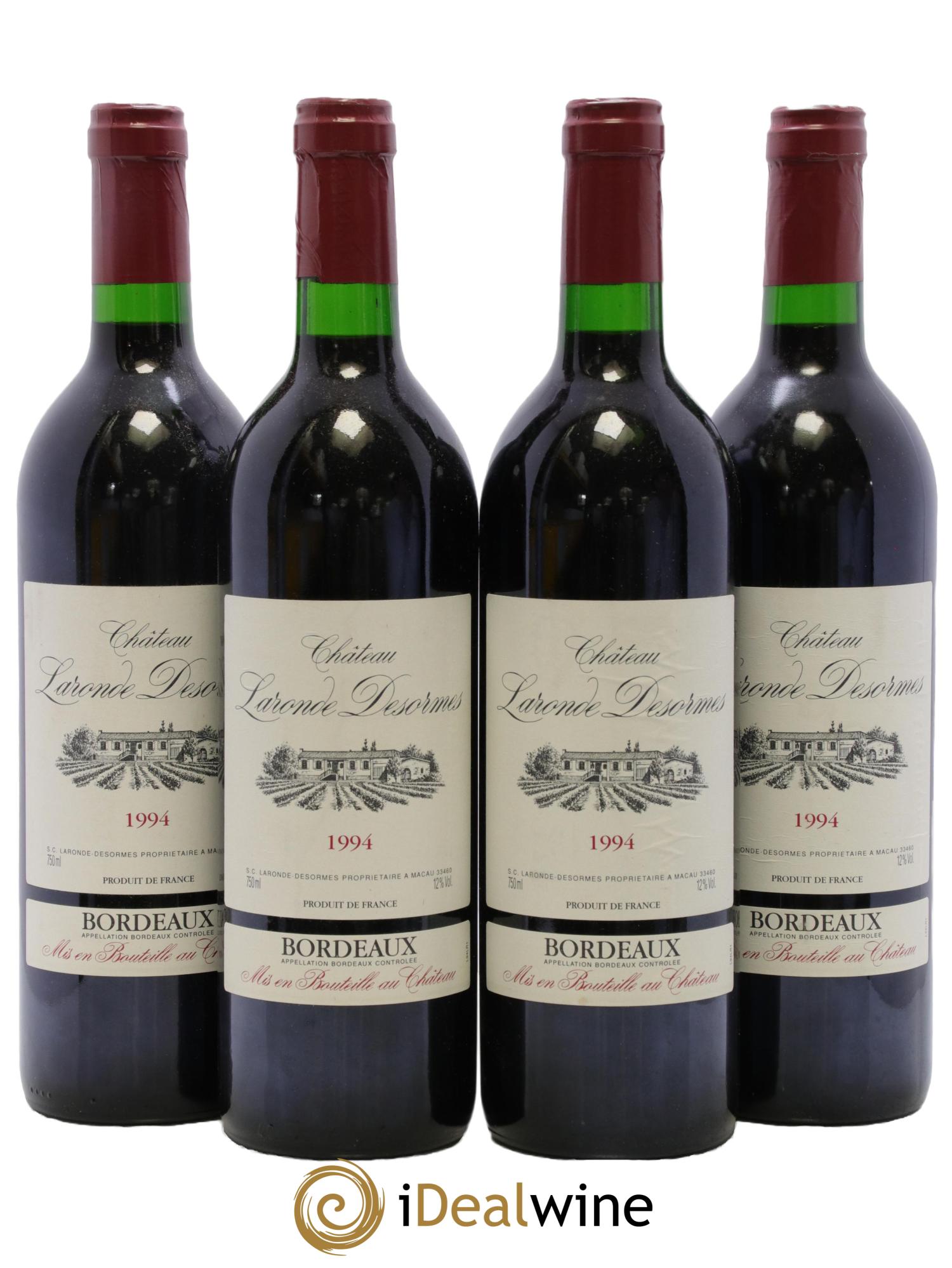 Bordeaux Supérieur Château Laronde Desormes 1994 - Posten von 4 Flaschen - 0