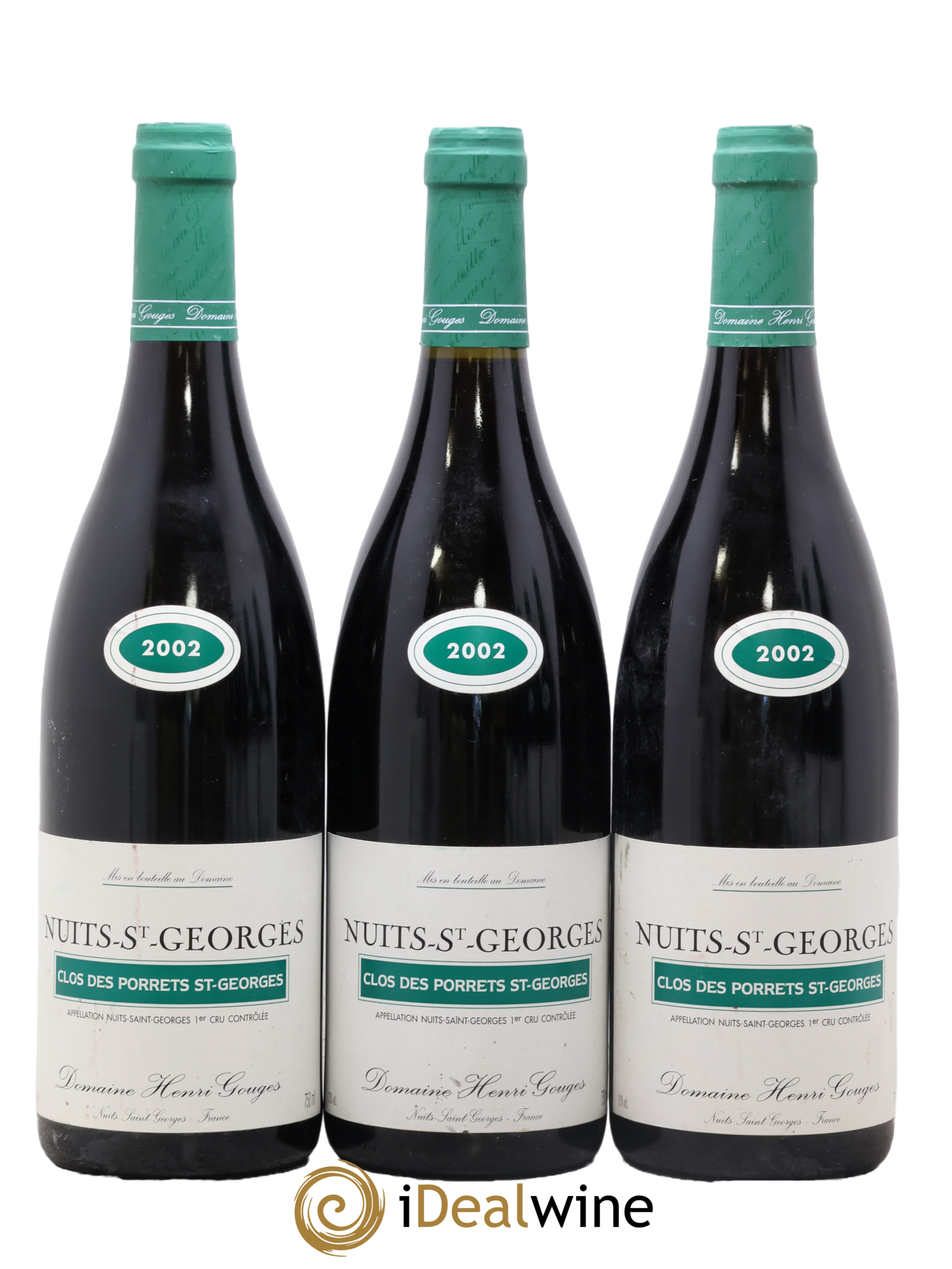 Nuits-Saint-Georges 1er Cru Clos des Porrets St Georges Henri Gouges 2002 - Lot de 3 bouteilles - 0