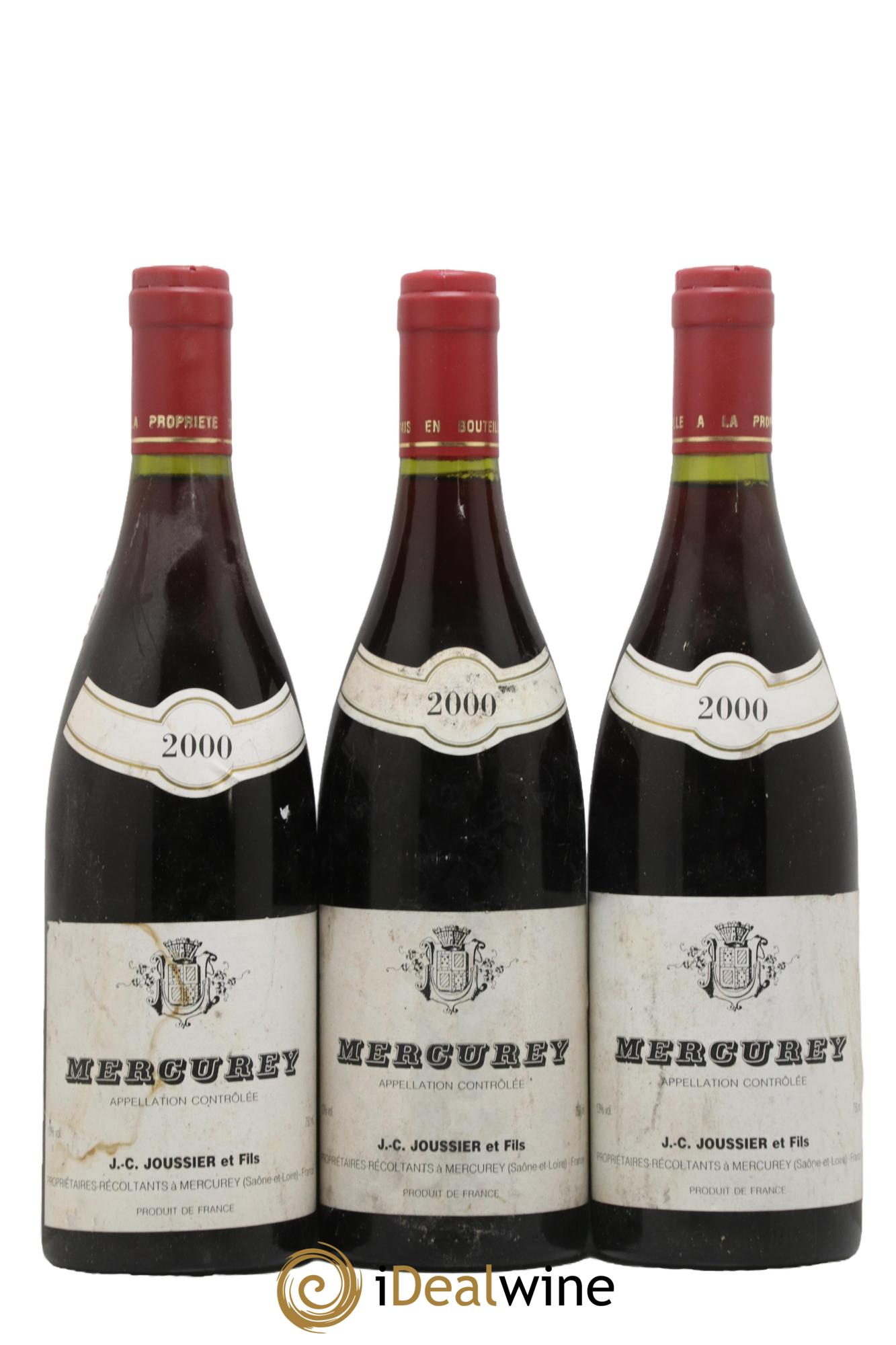 Mercurey J C Joussier Et Fils 2000 - Lot de 3 bouteilles - 0
