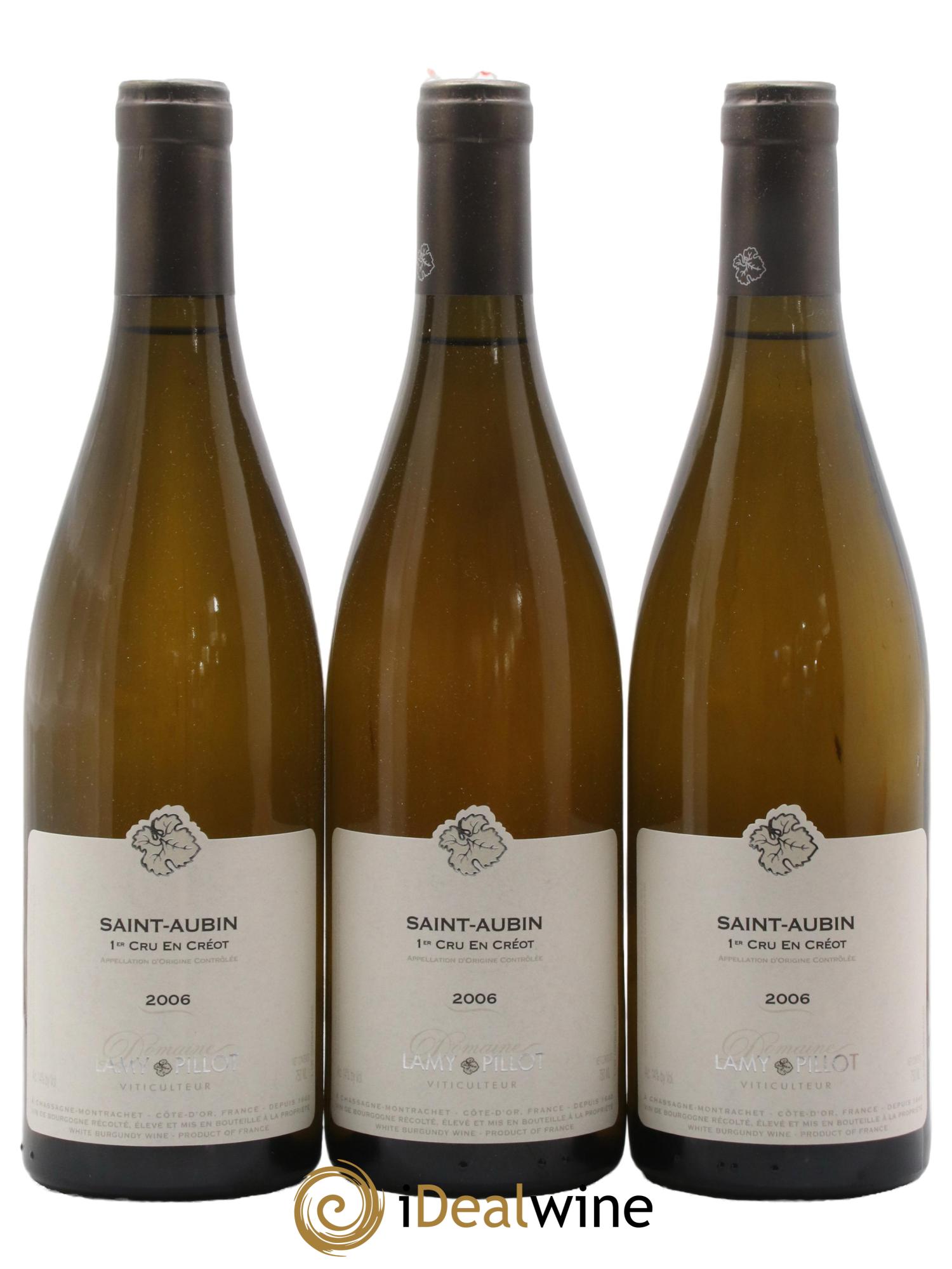 Saint-Aubin 1er Cru En Creot Lamy Pillot 2006 - Lot de 3 bouteilles - 0