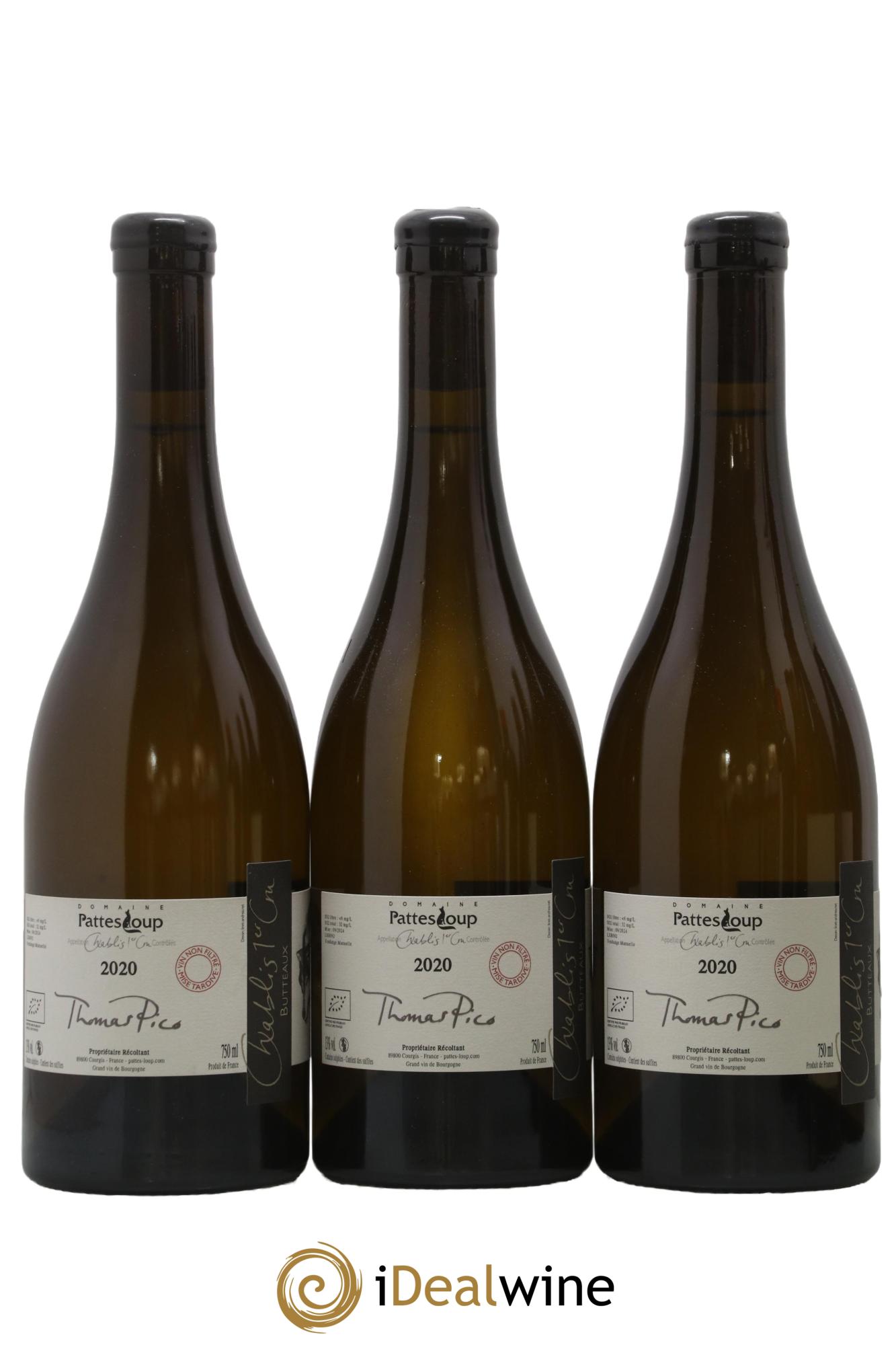Chablis 1er Cru Butteaux Pattes Loup (Domaine) 2020 - Lot de 3 bouteilles - 0
