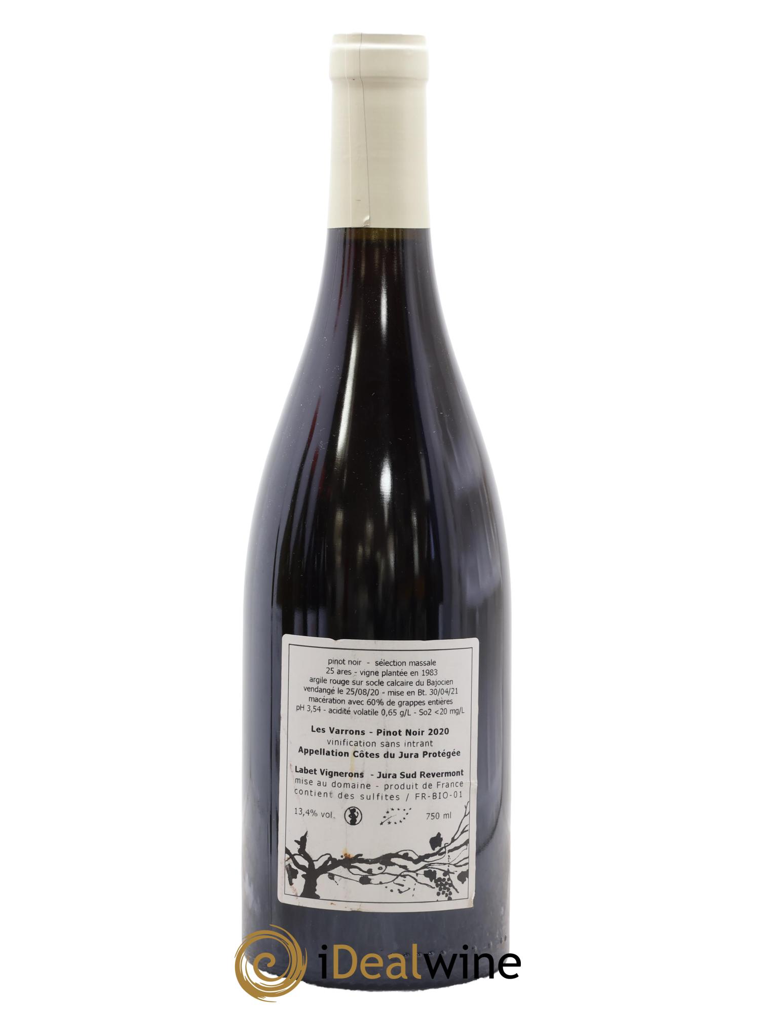 Côtes du Jura Pinot Noir Les Varrons Sélection Massale Romain - Julien  - Charline Labet 2020 - Lot de 1 bouteille - 1