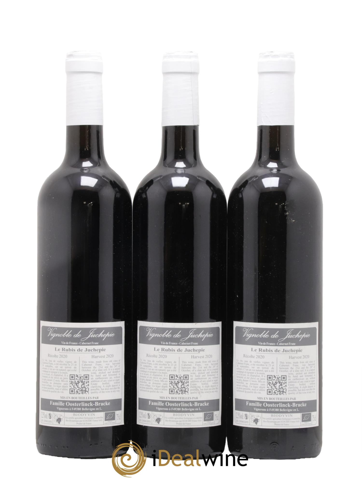 Vin de France Rubis De Juchepie Domaine Juchepie 2020 - Lot de 3 bouteilles - 1