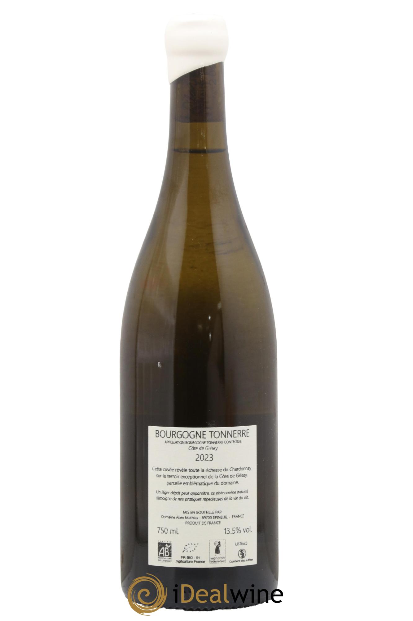 Bourgogne Côte De Grisey Alain Mathias 2023 - Lot de 1 bouteille - 1
