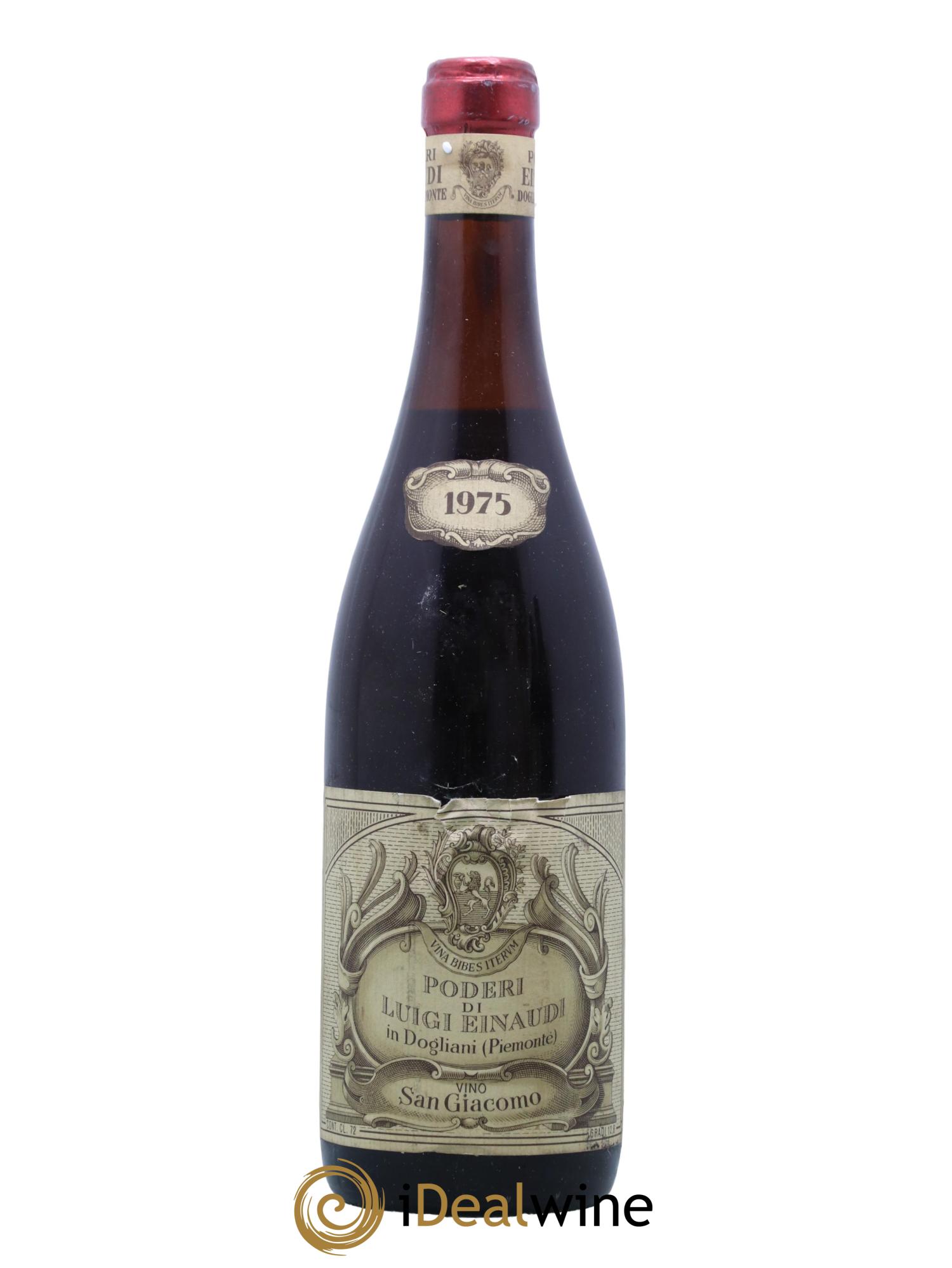 Piémont Vino San Giacomo Poderi Di Luigi Einaudi 1975 - Lot de 1 bouteille - 0