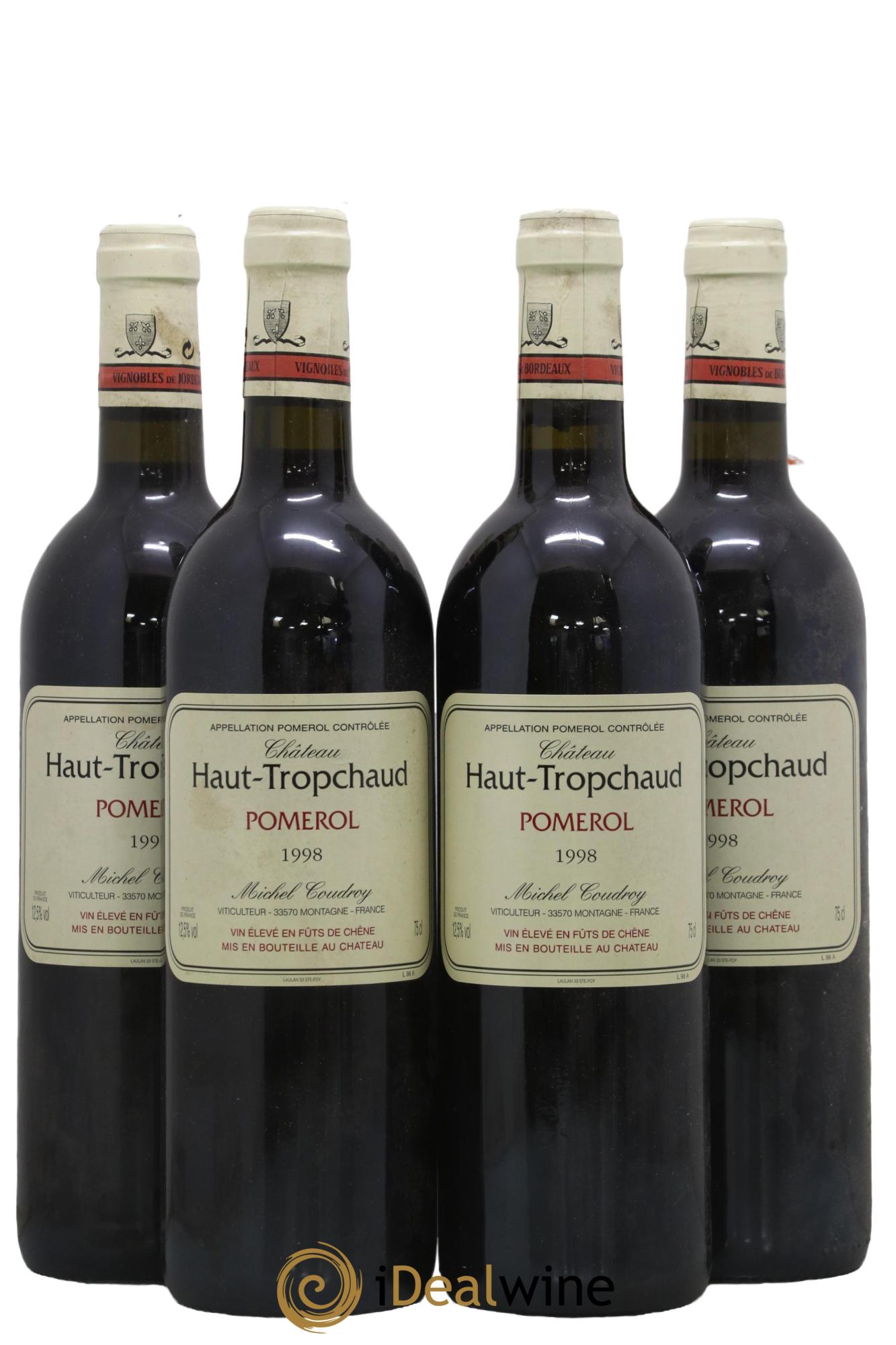 Château Haut Tropchaud 1998 - Lot de 4 bouteilles - 0
