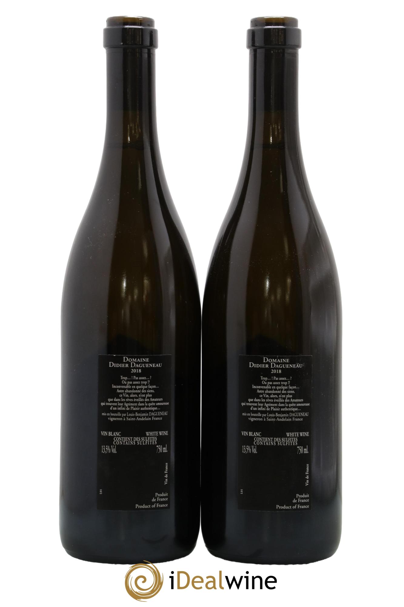 Vin de France (anciennement Pouilly-Fumé) Silex Dagueneau (Domaine Didier - Louis-Benjamin) 2018 - Lot de 2 bouteilles - 1